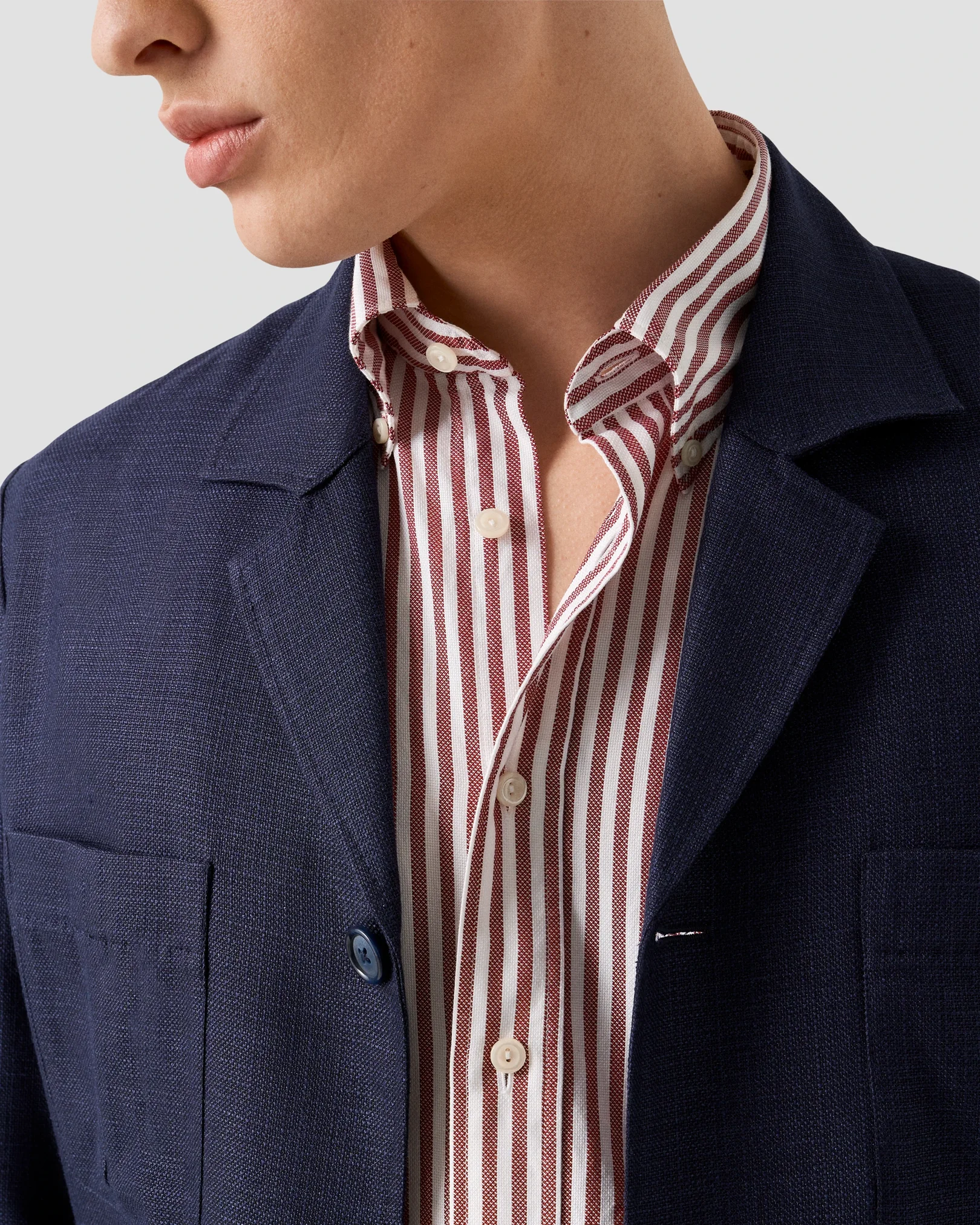 Eton - bengal striped royal oxford shirt