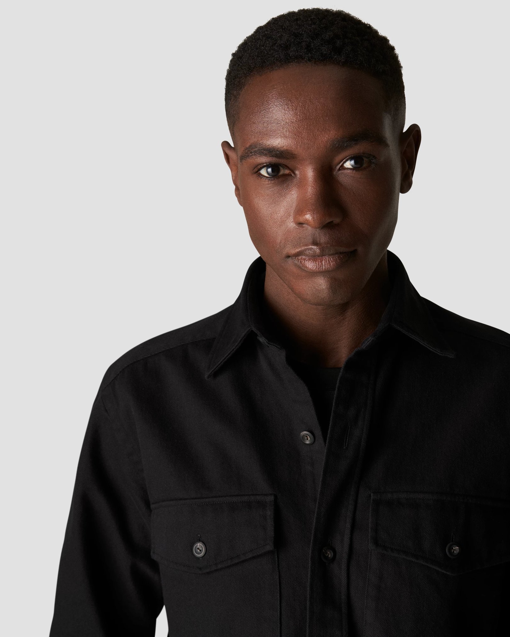 Eton - black heavy twill overshirt