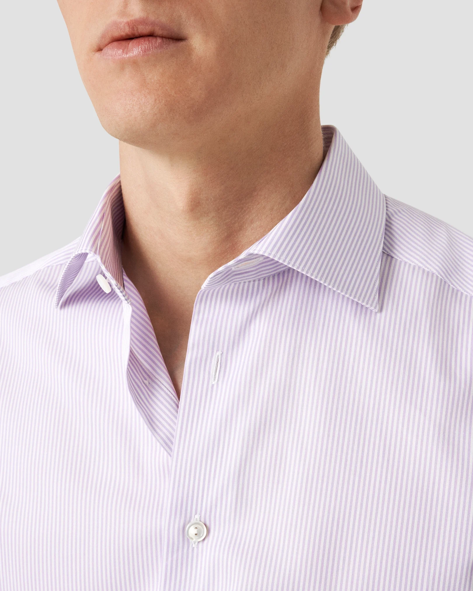 Eton - light purple twill dress shirt