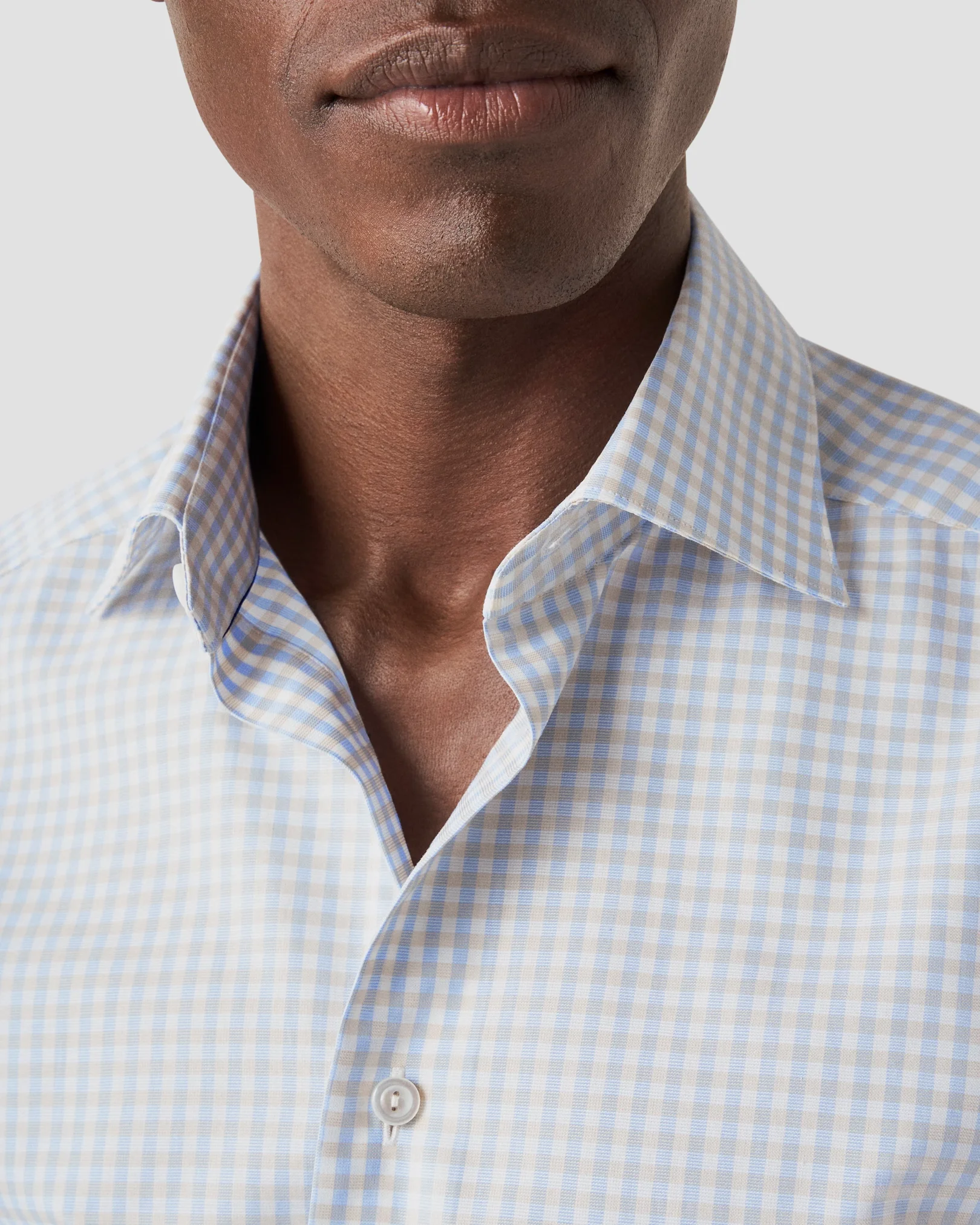 Eton - checked beige dobby