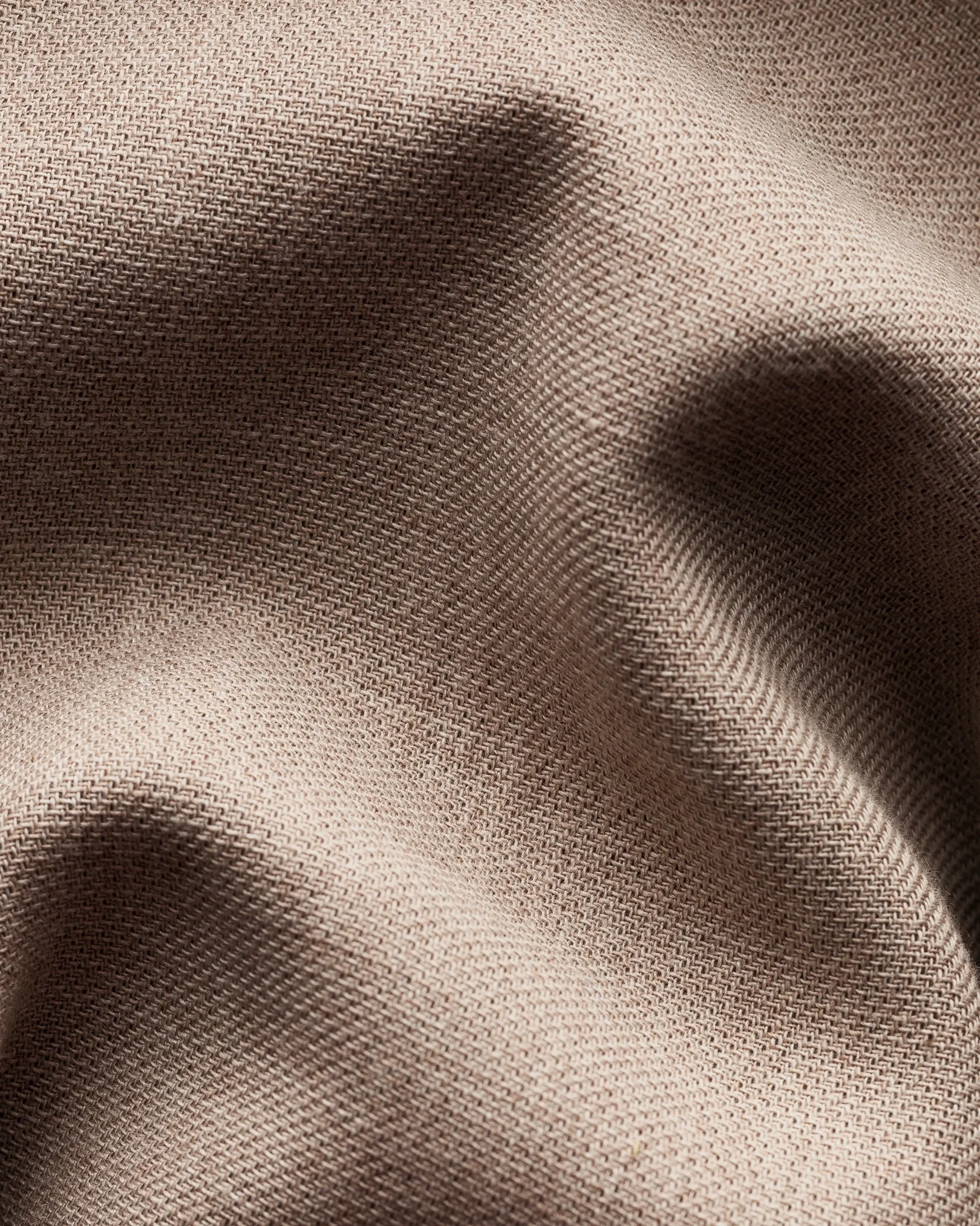 Eton - brown two face twill overshirt organic cotton collar with no collarstand double round with piping regular