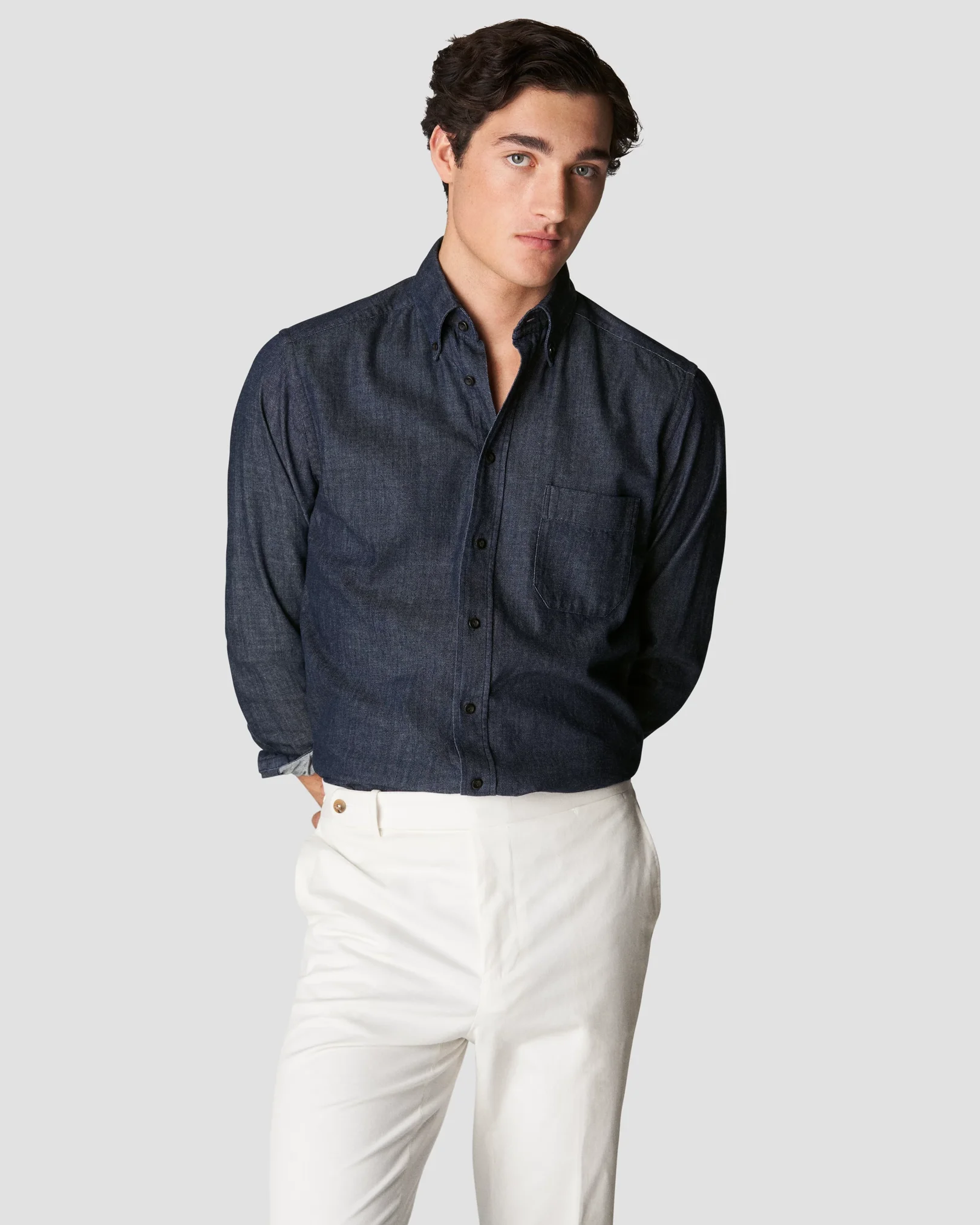 Eton - black indigo button down