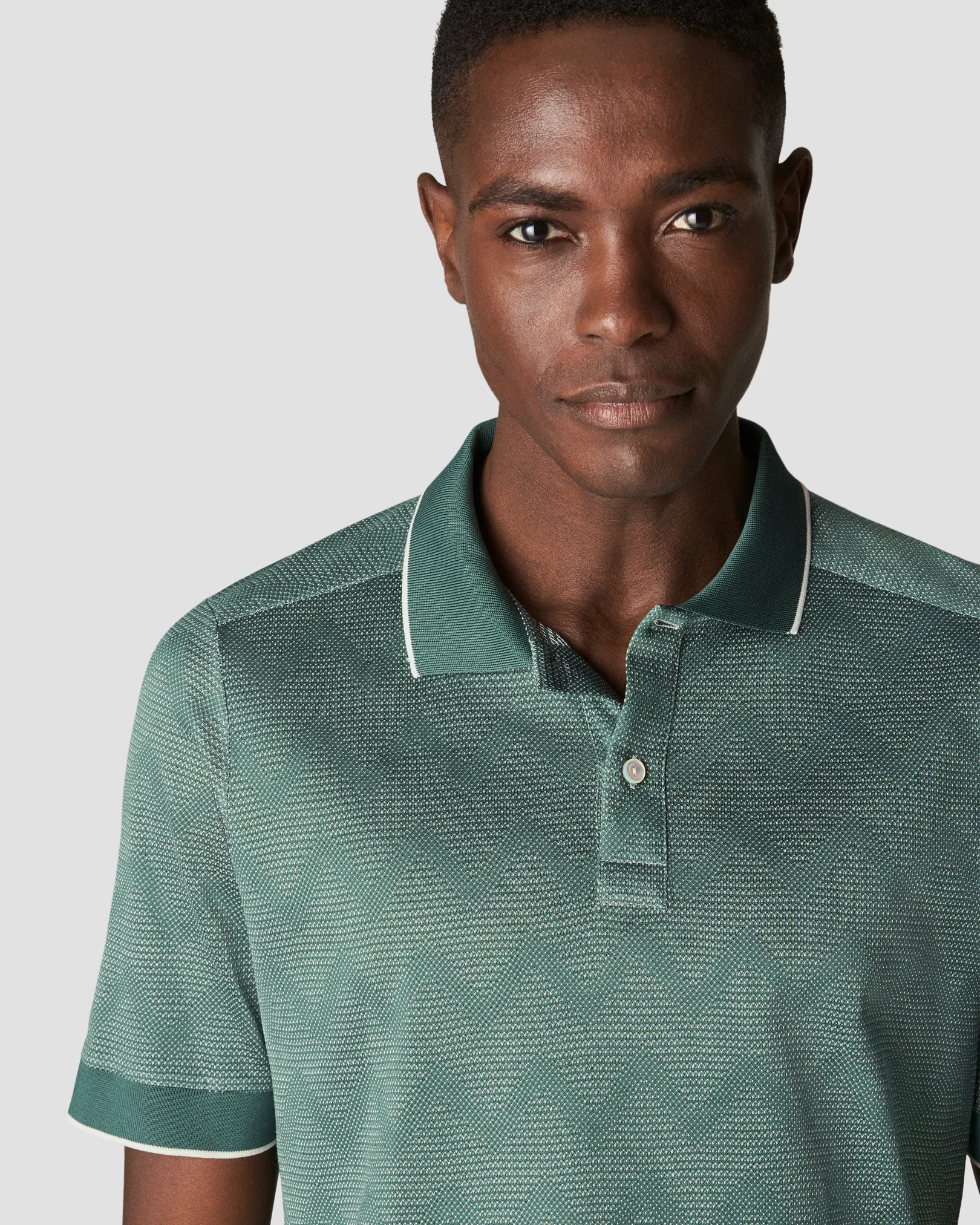 Eton - mid green knit jacquard knit