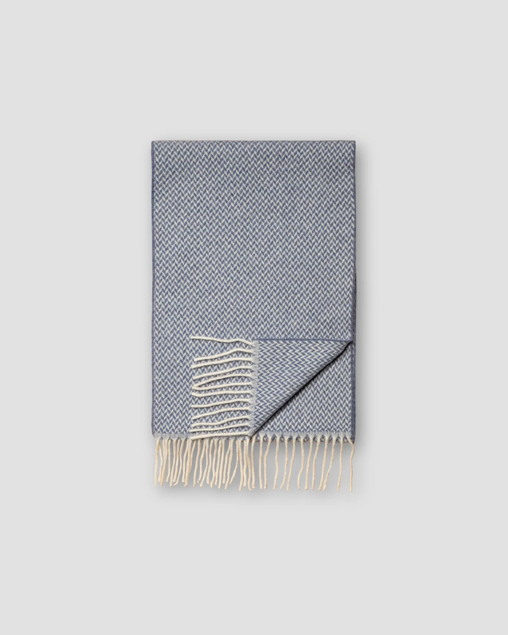 Eton - mid blue herringbone scarf