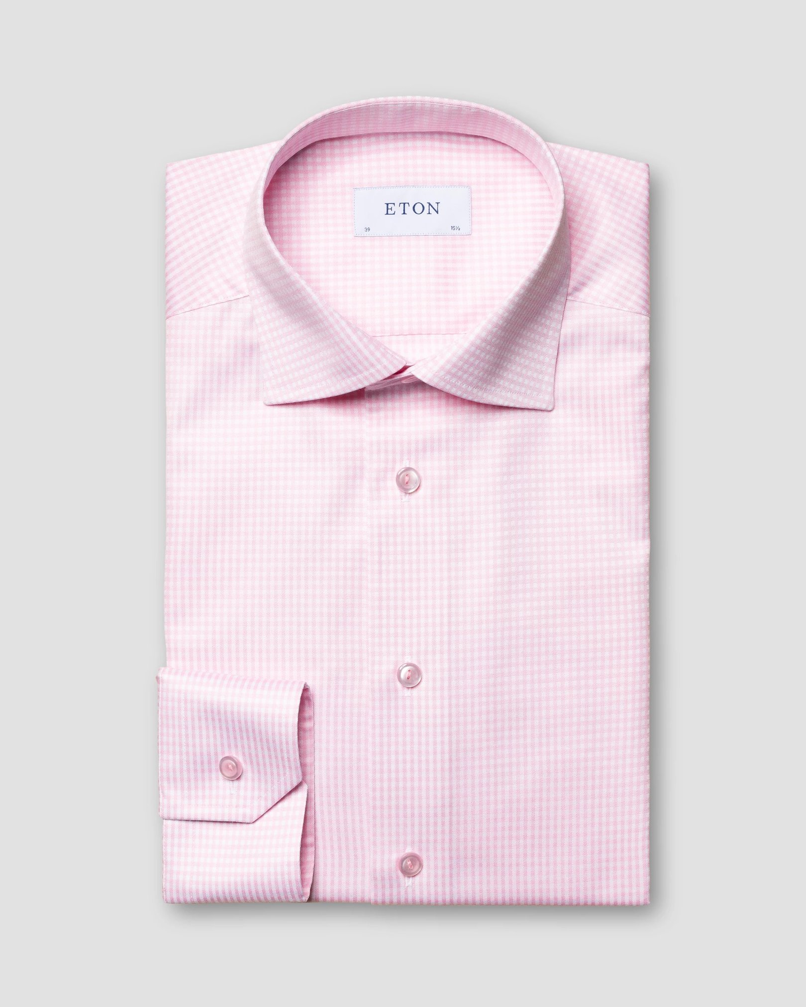 Eton - pink signature twill summer checked