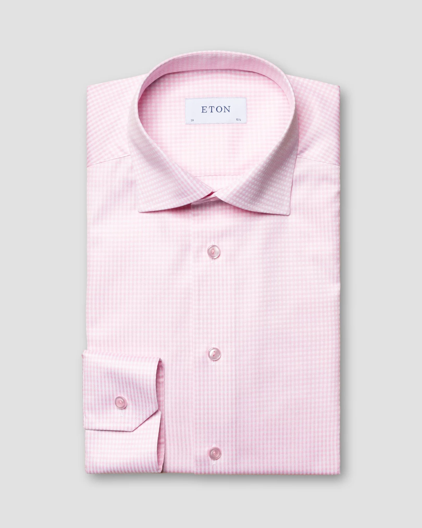 Eton - pink signature twill summer checked