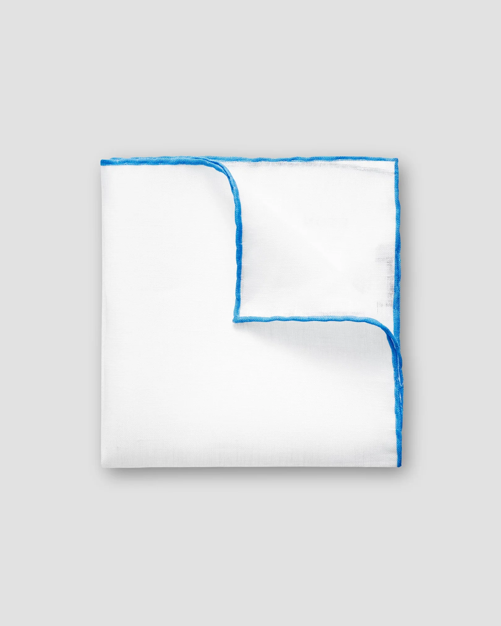 Eton - mid blue linen pocket square linen