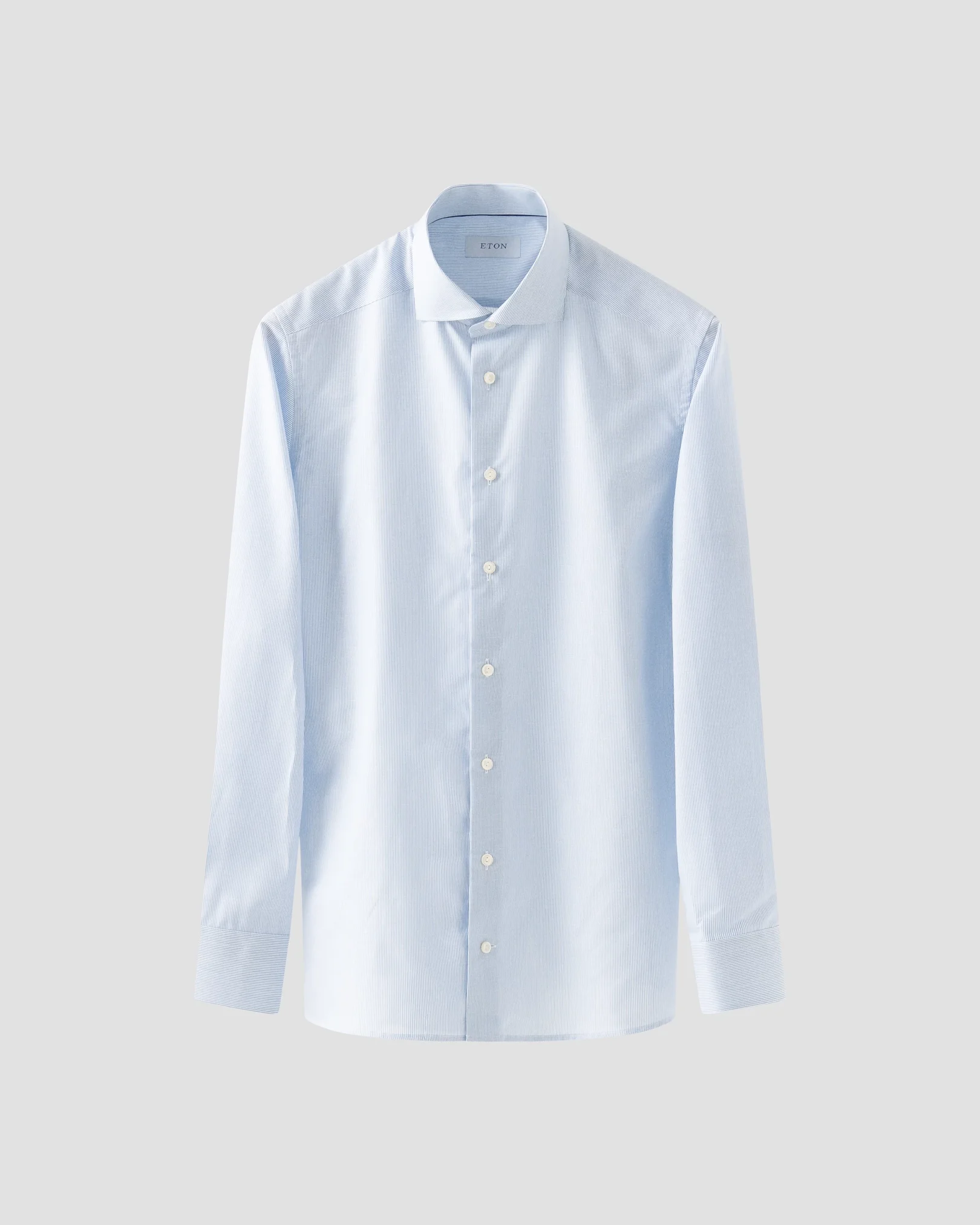 Eton - light blue striped cotton linen shirt
