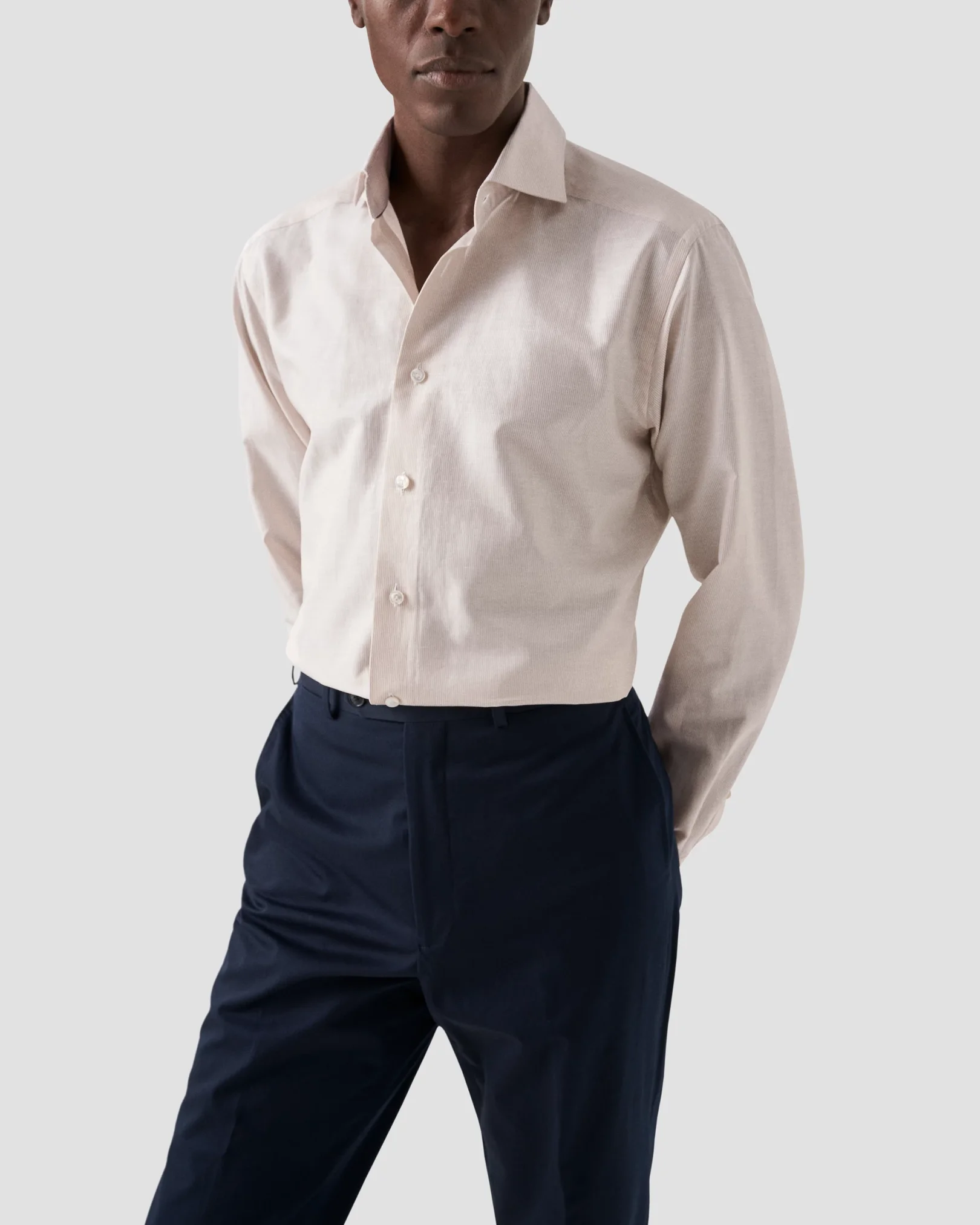 Eton - light striped cotton linen shirt
