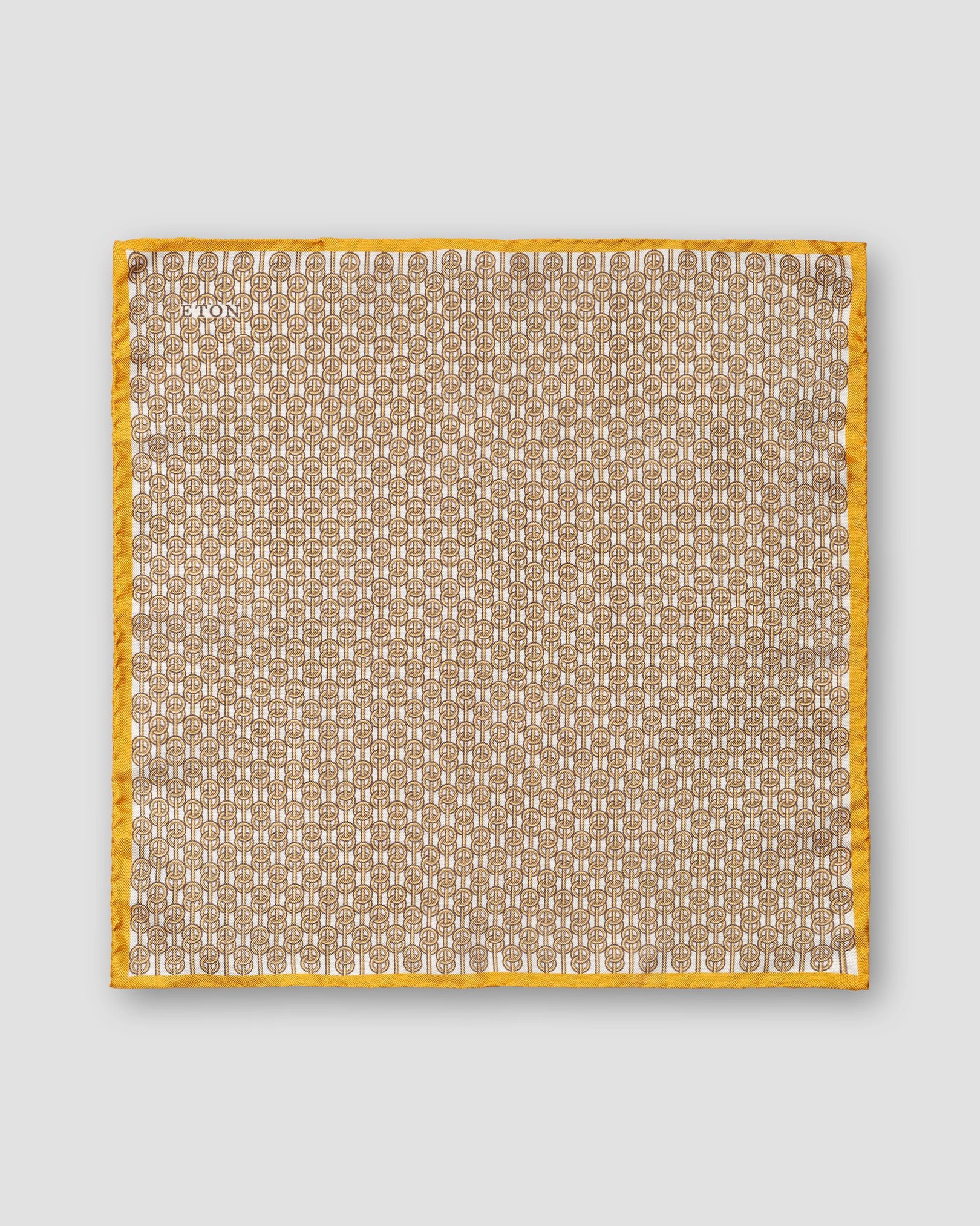 Eton - yellow chain print pocket square