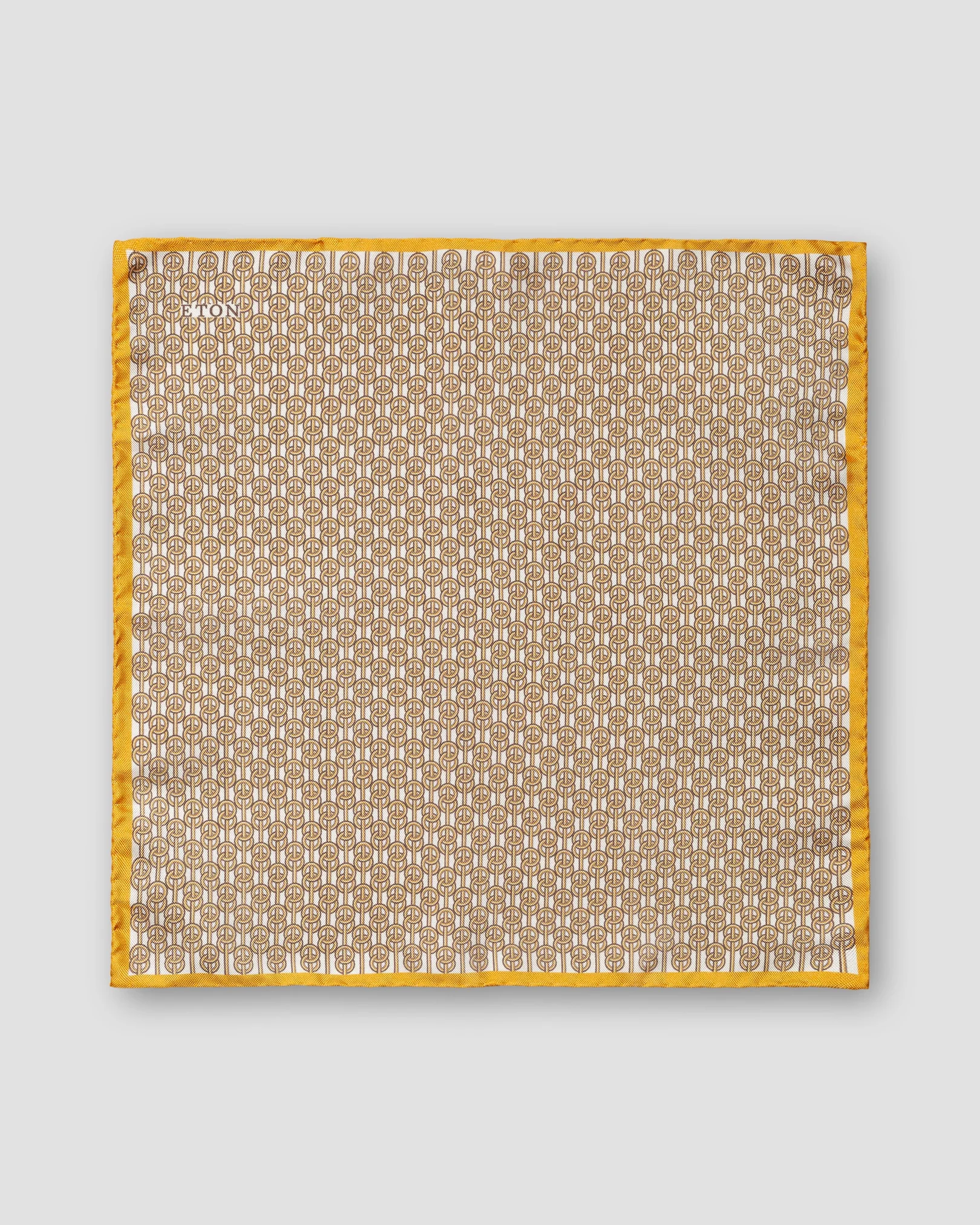 Eton - yellow chain print pocket square