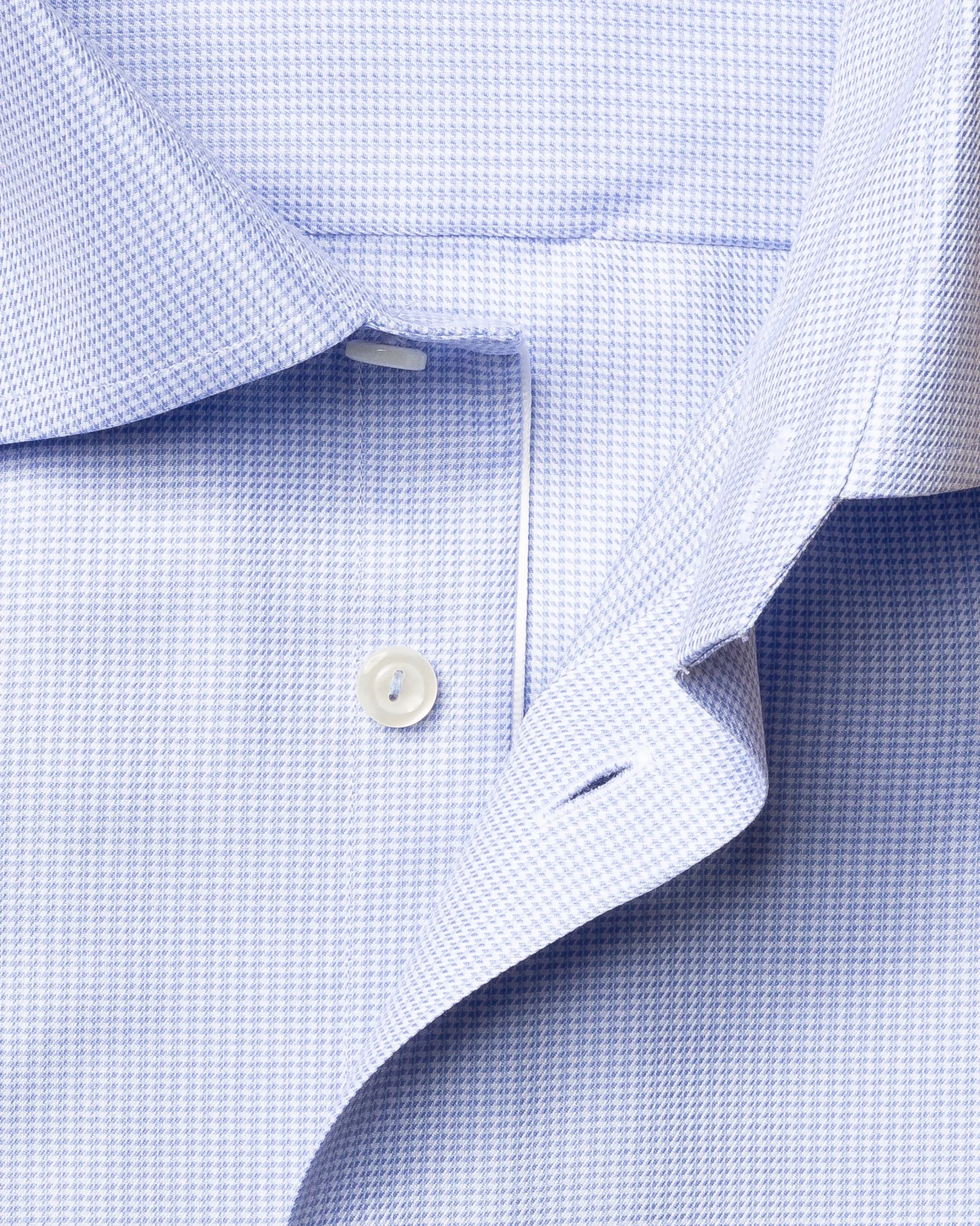 Eton - light blue houndstooth stretch shirt