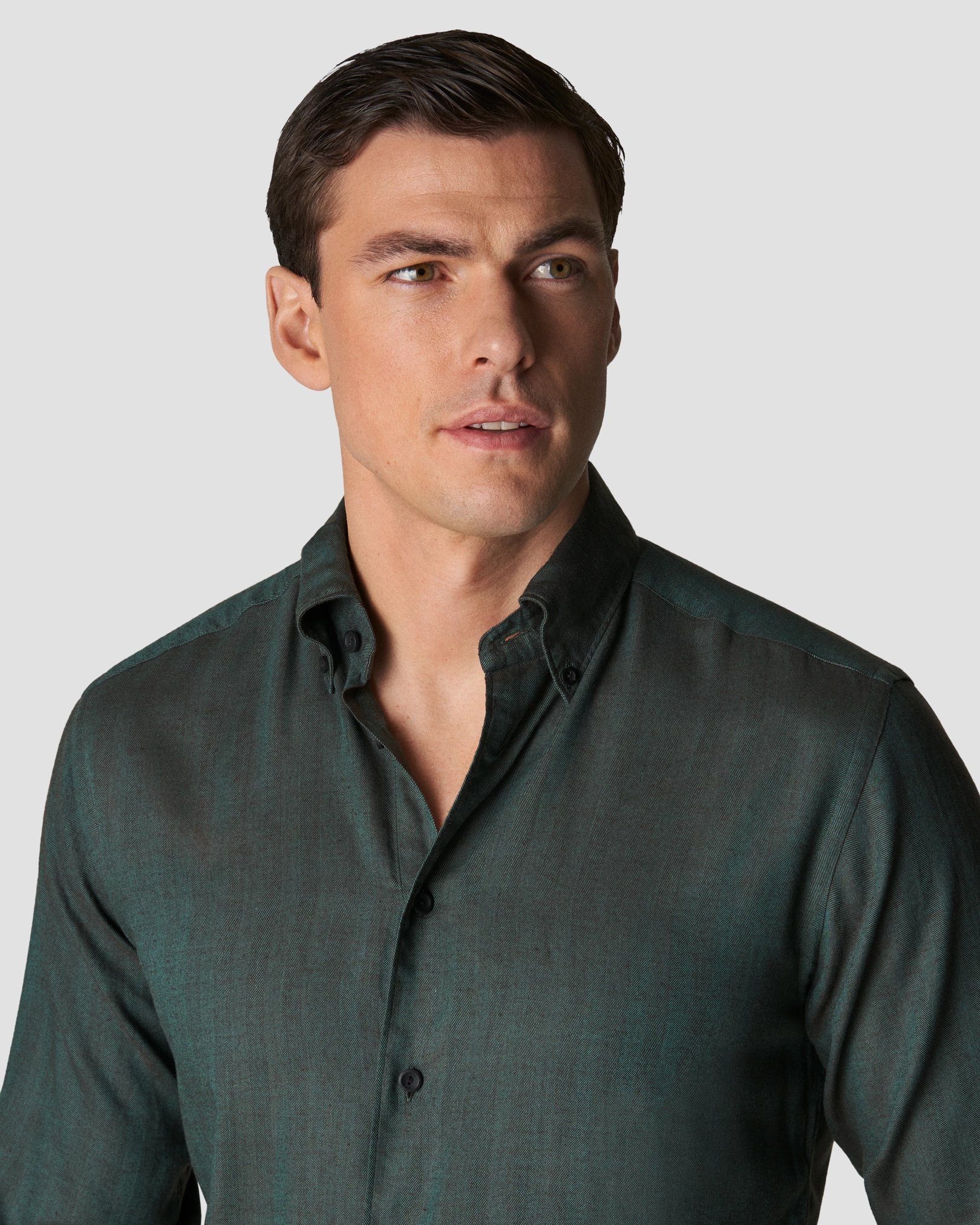 Eton - dark green lightweight flannel