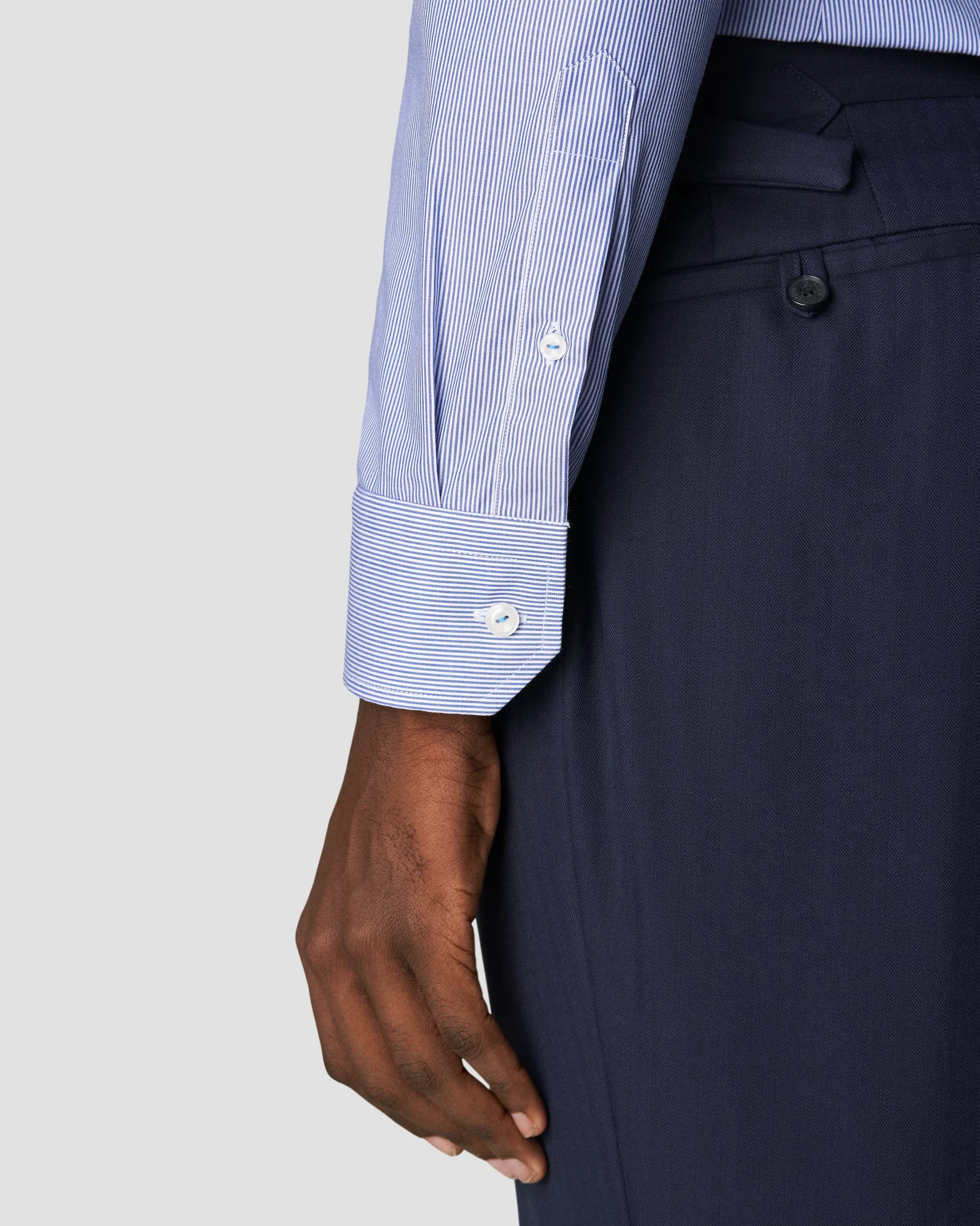 Eton - mid blue poplin cutaway shirt