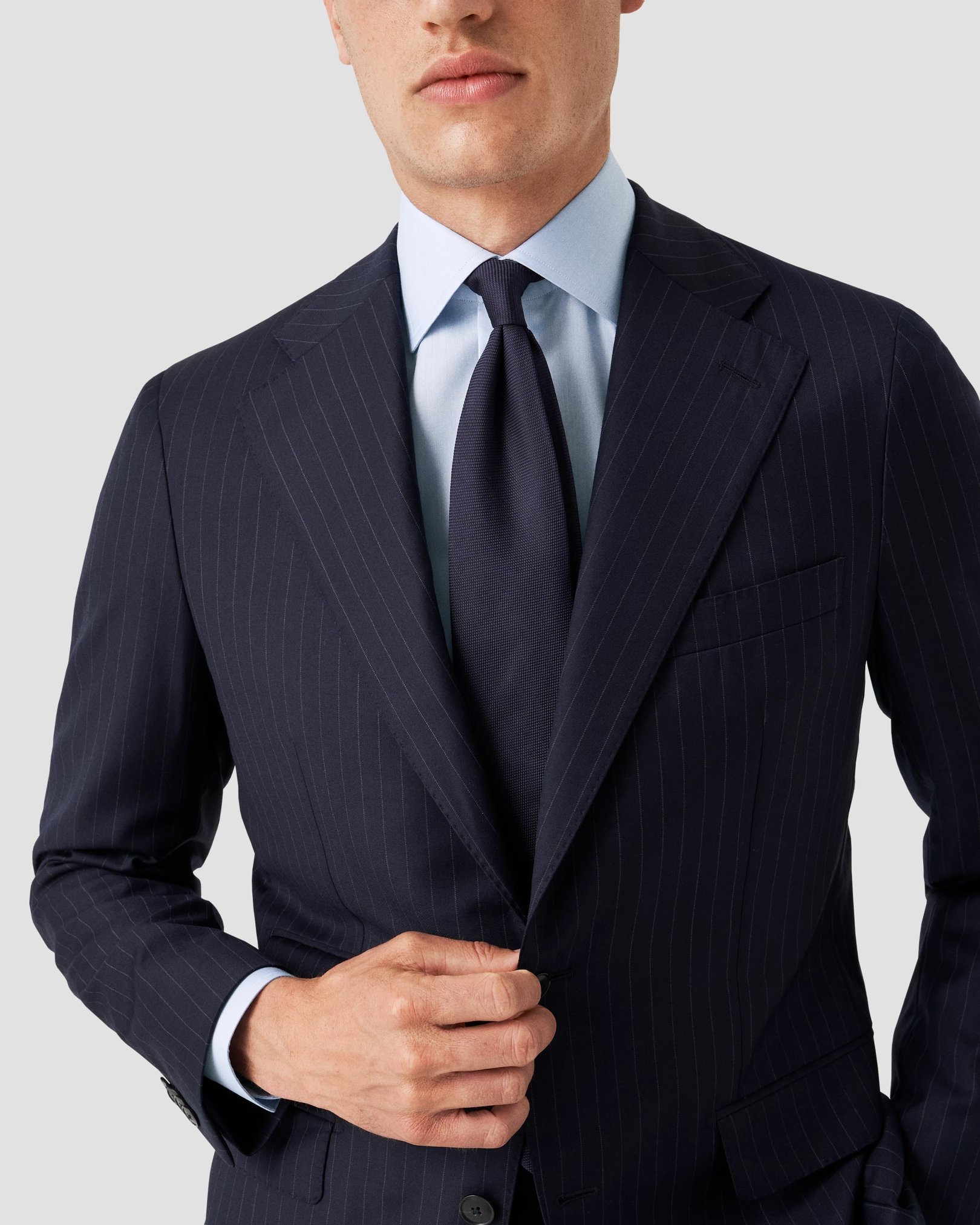 Eton - light blue signature twill contrast details
