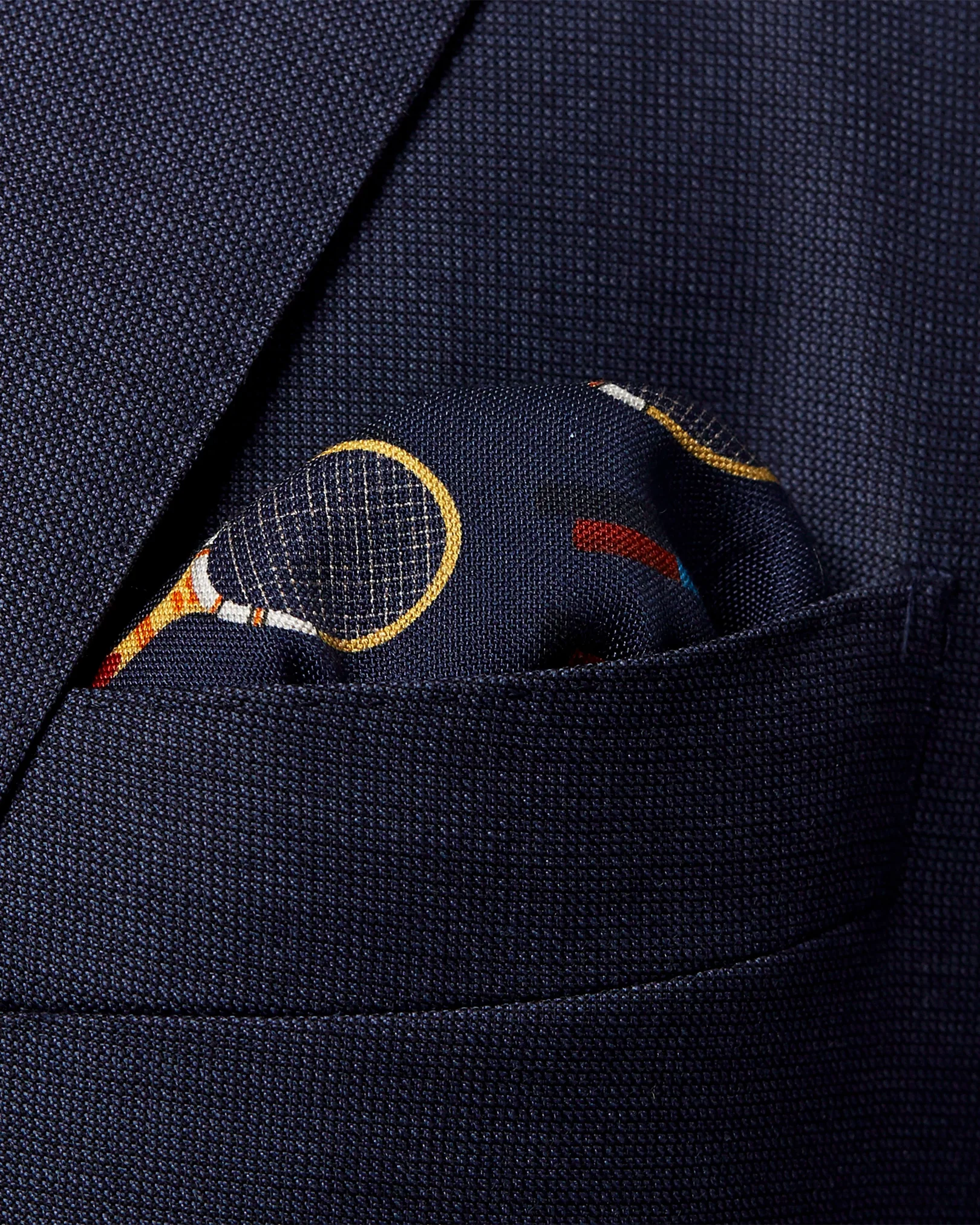 Eton - navy blue racket pocket square