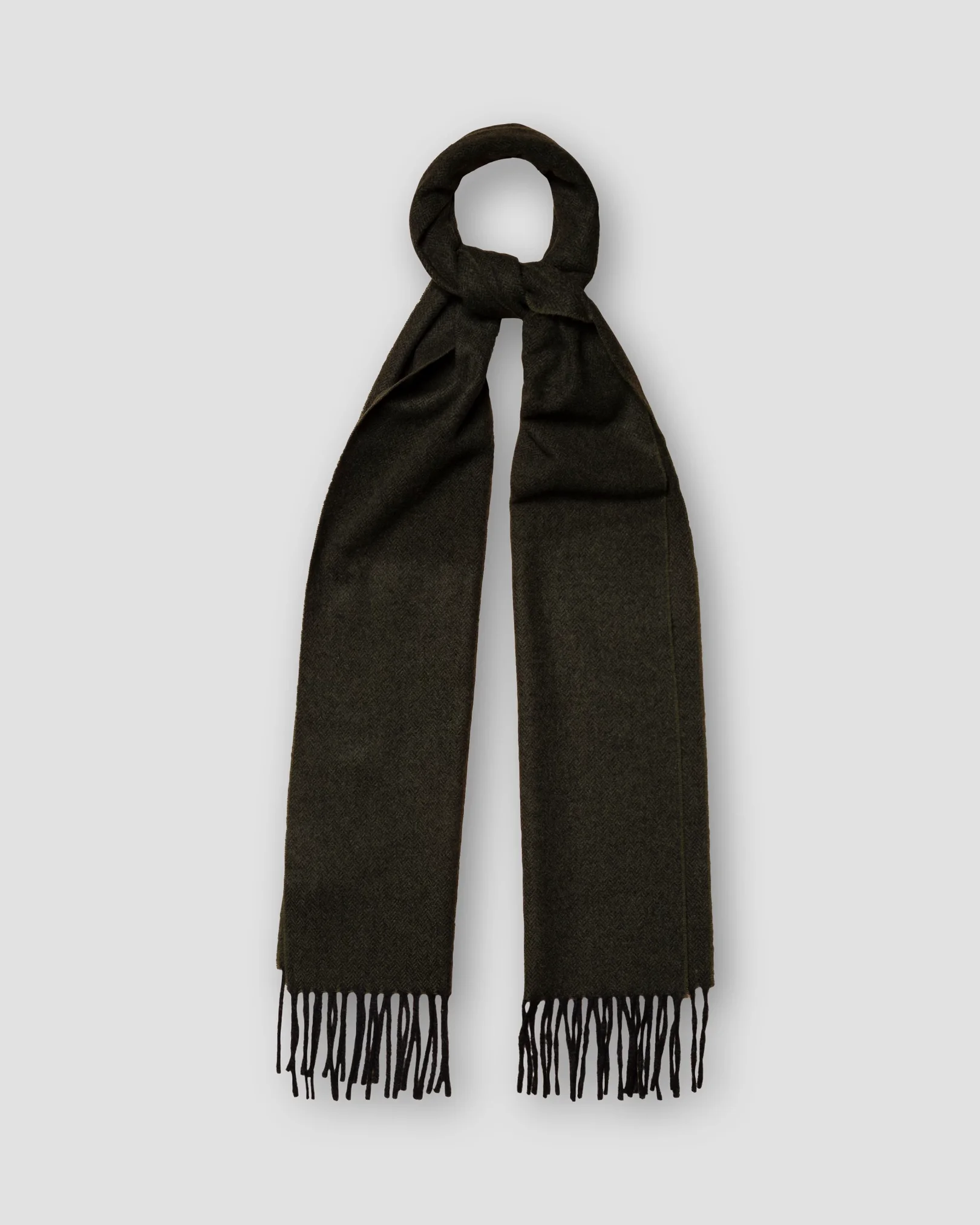 Eton - dark green herringbone scarf