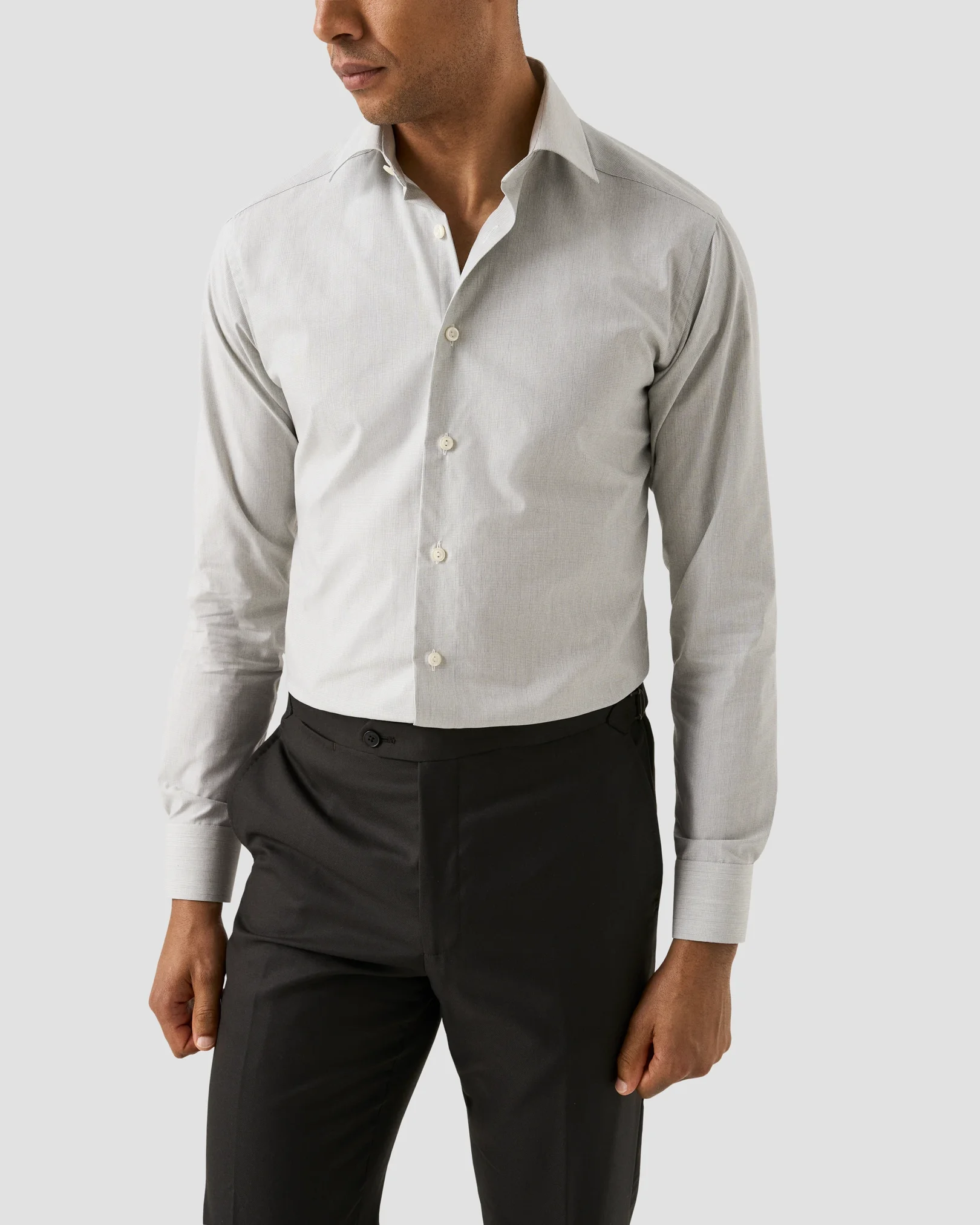 Eton - light green check shirt