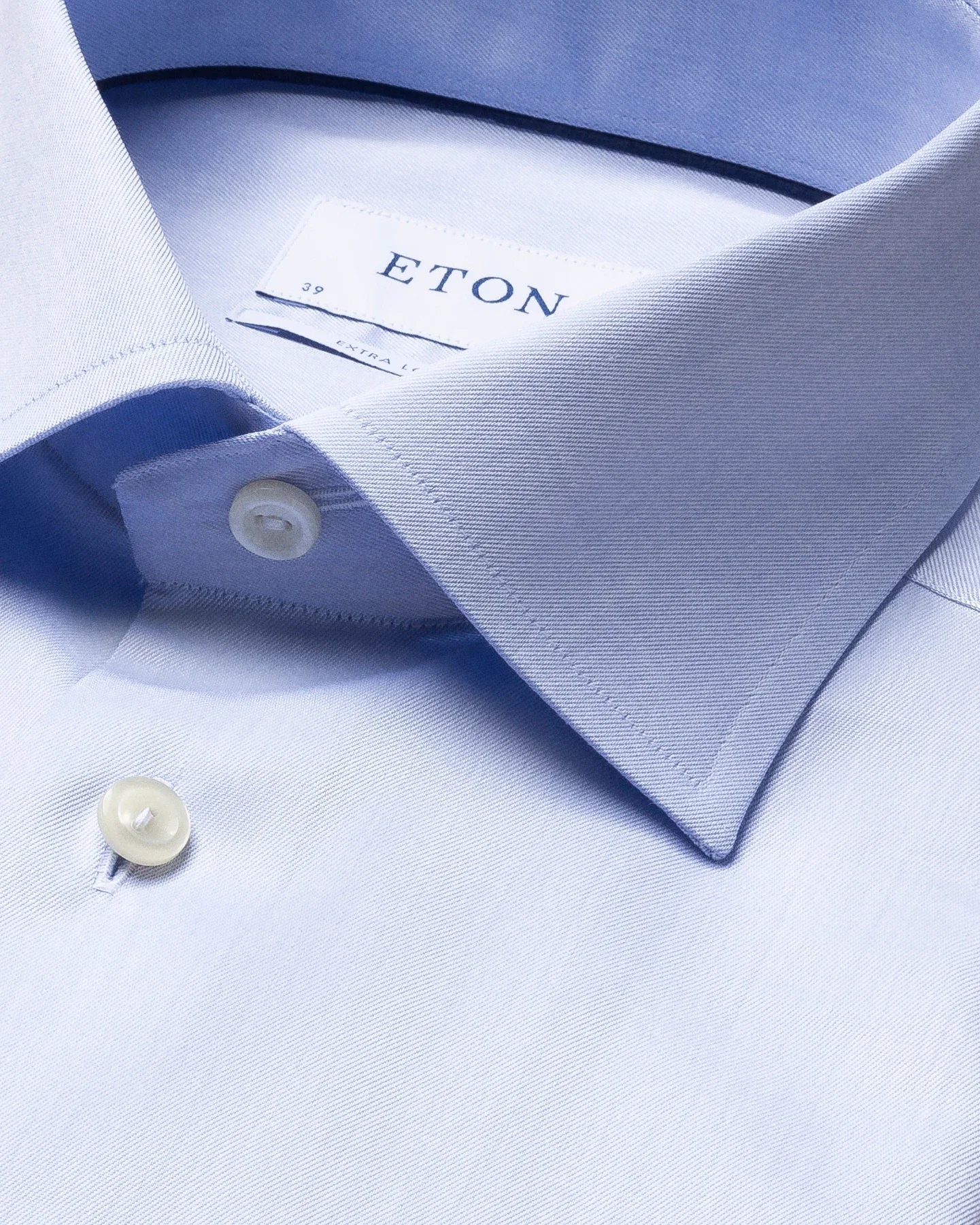 Eton - Light Blue Signature Twill Shirt – Extra Long Sleeves