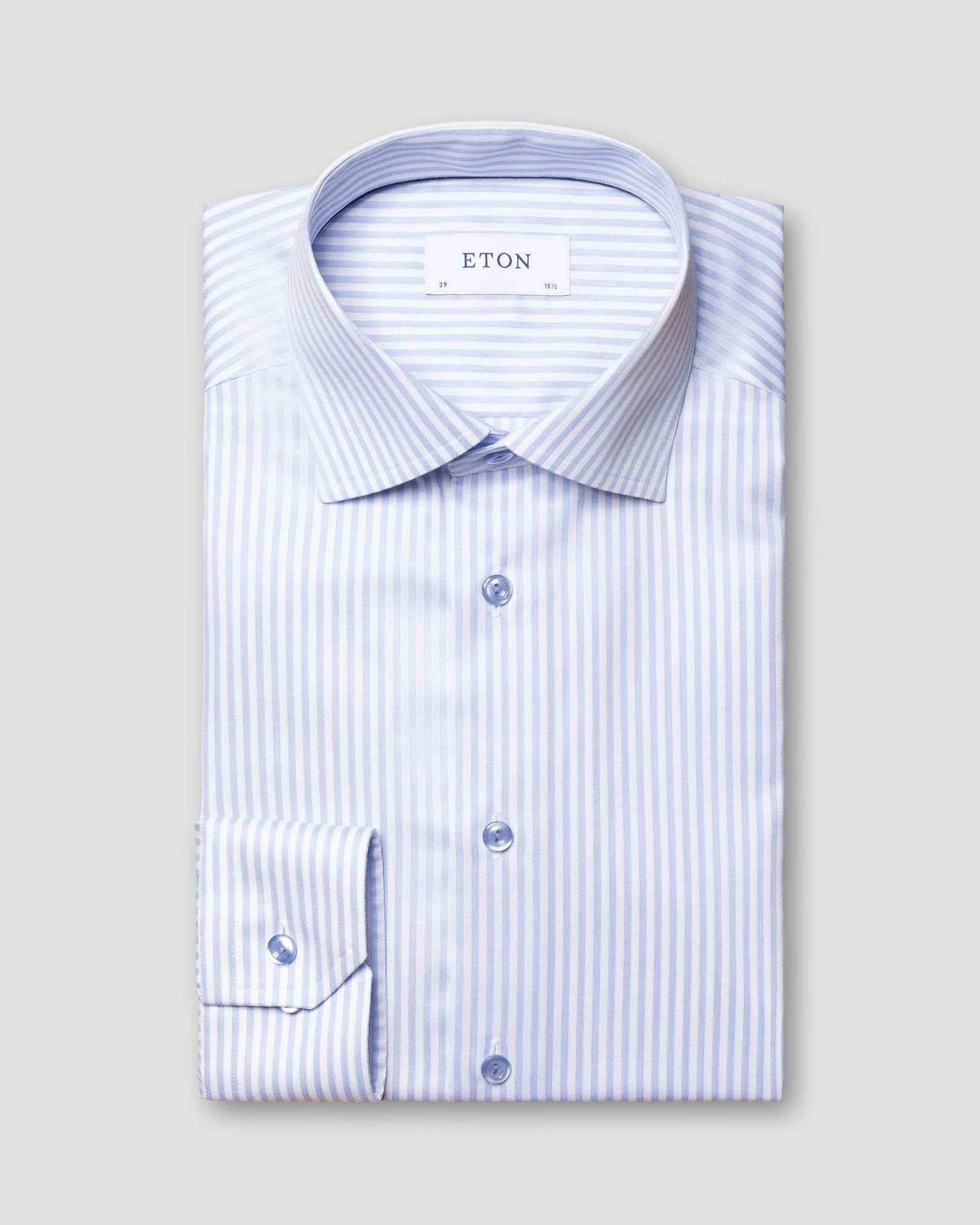 Eton - blue striped signature twill shirt