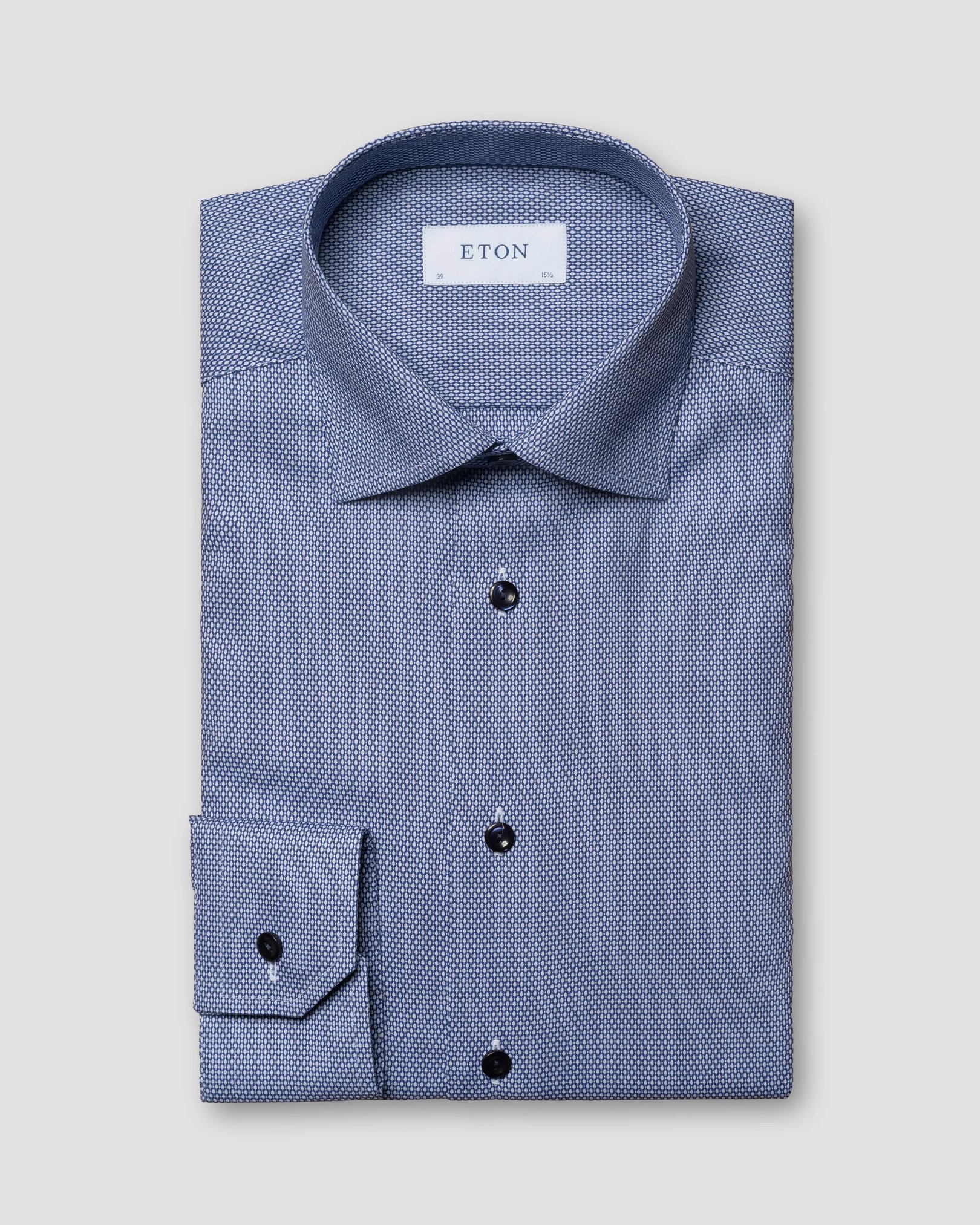 Eton - dark blue twill with cut away