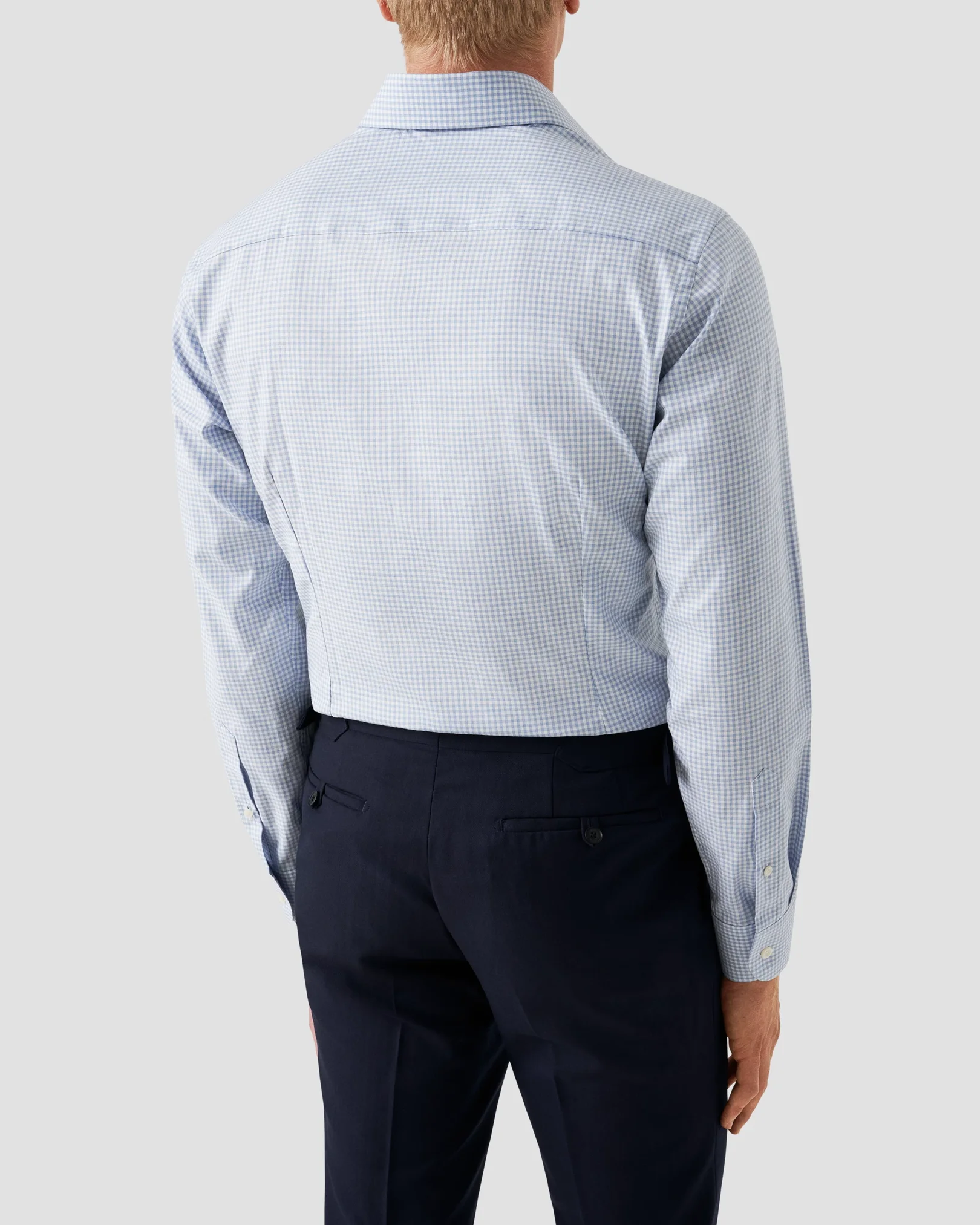 Eton - light blue check signature oxford shirt