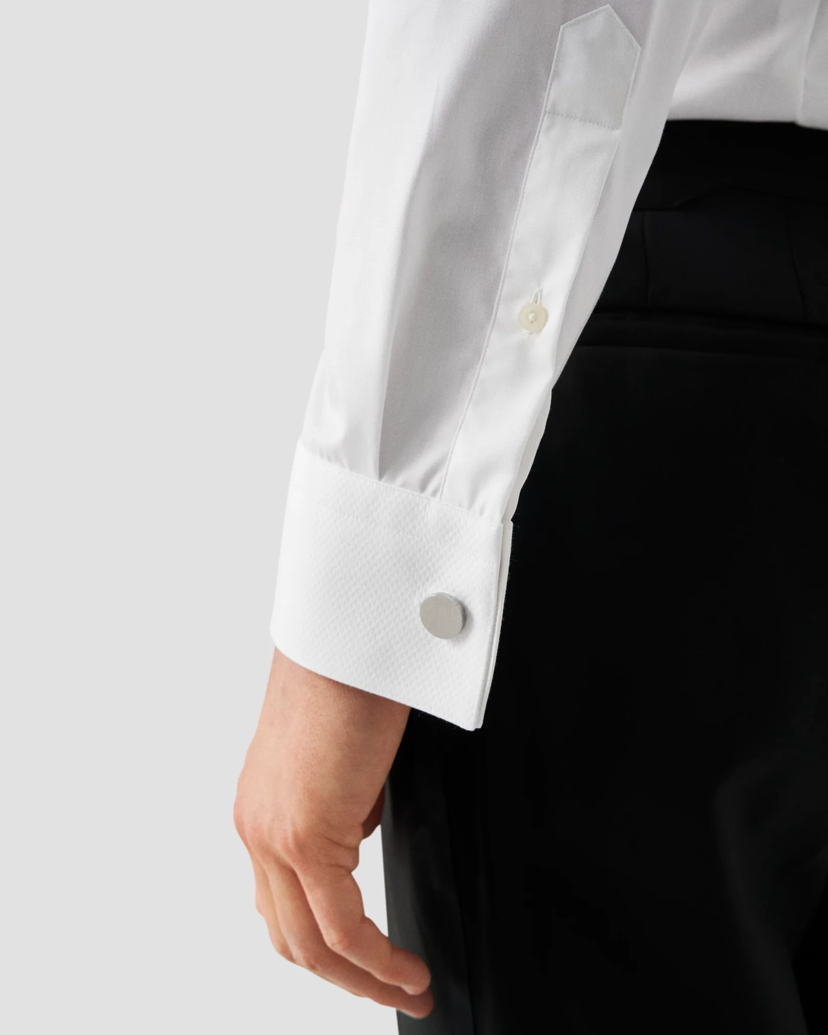Eton - White Piqué White Tie Shirt
