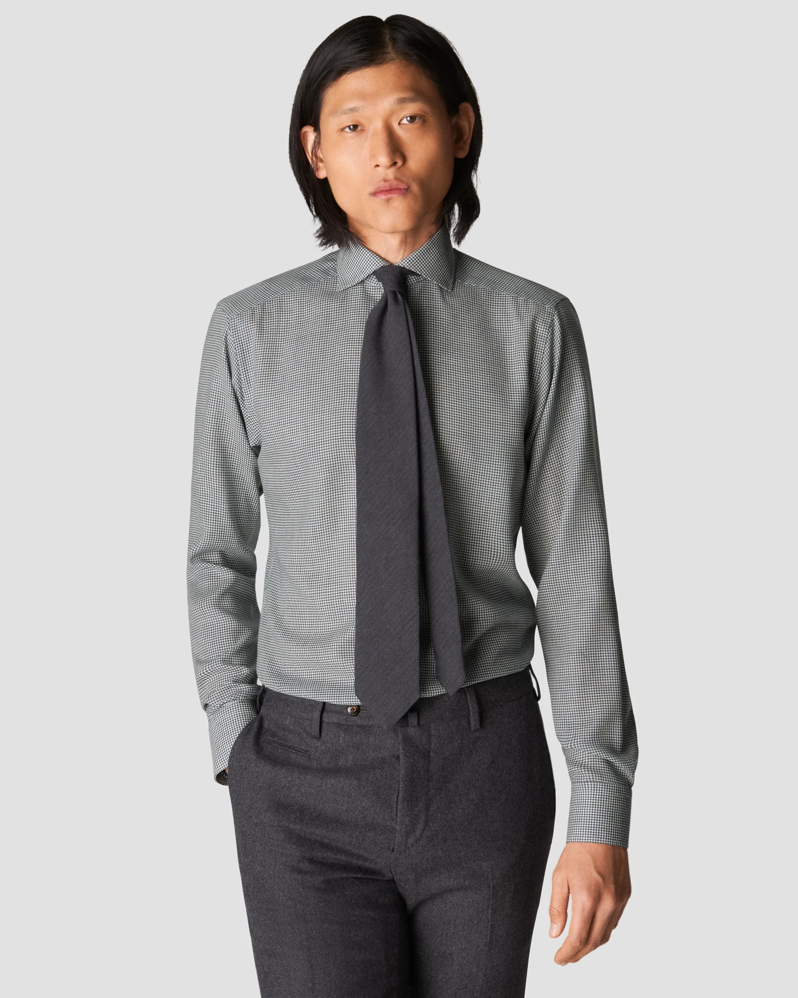 Eton - mid blue twill wide spread