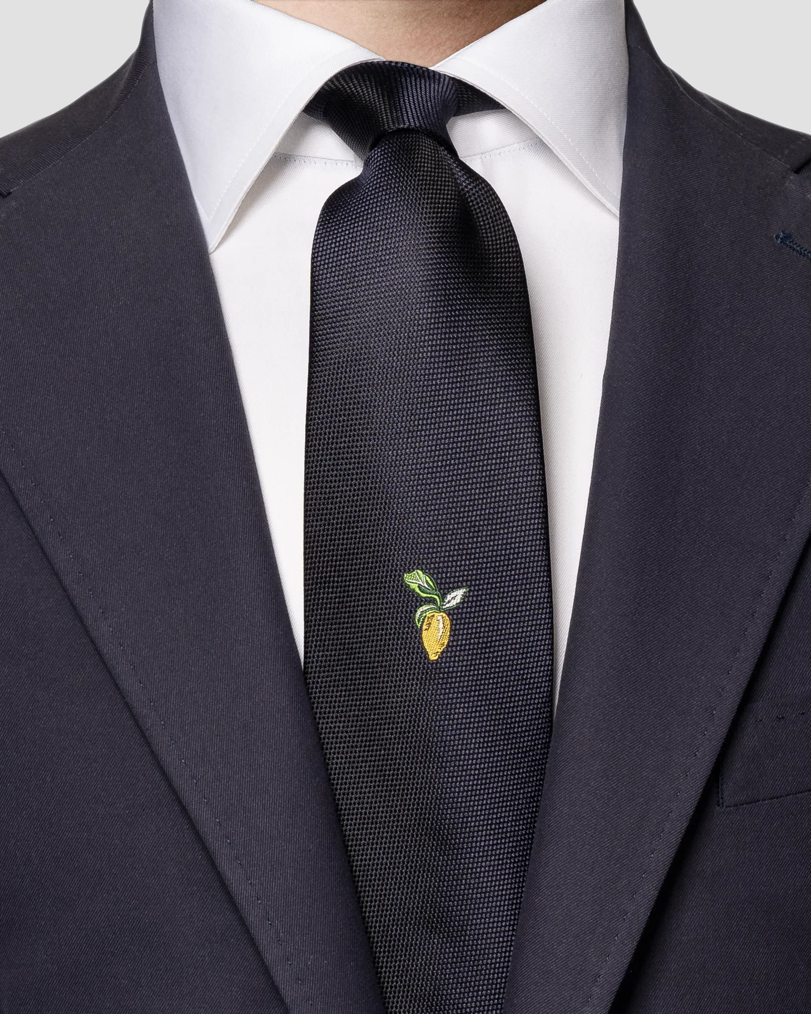 Eton - navy blue embroidered lemon