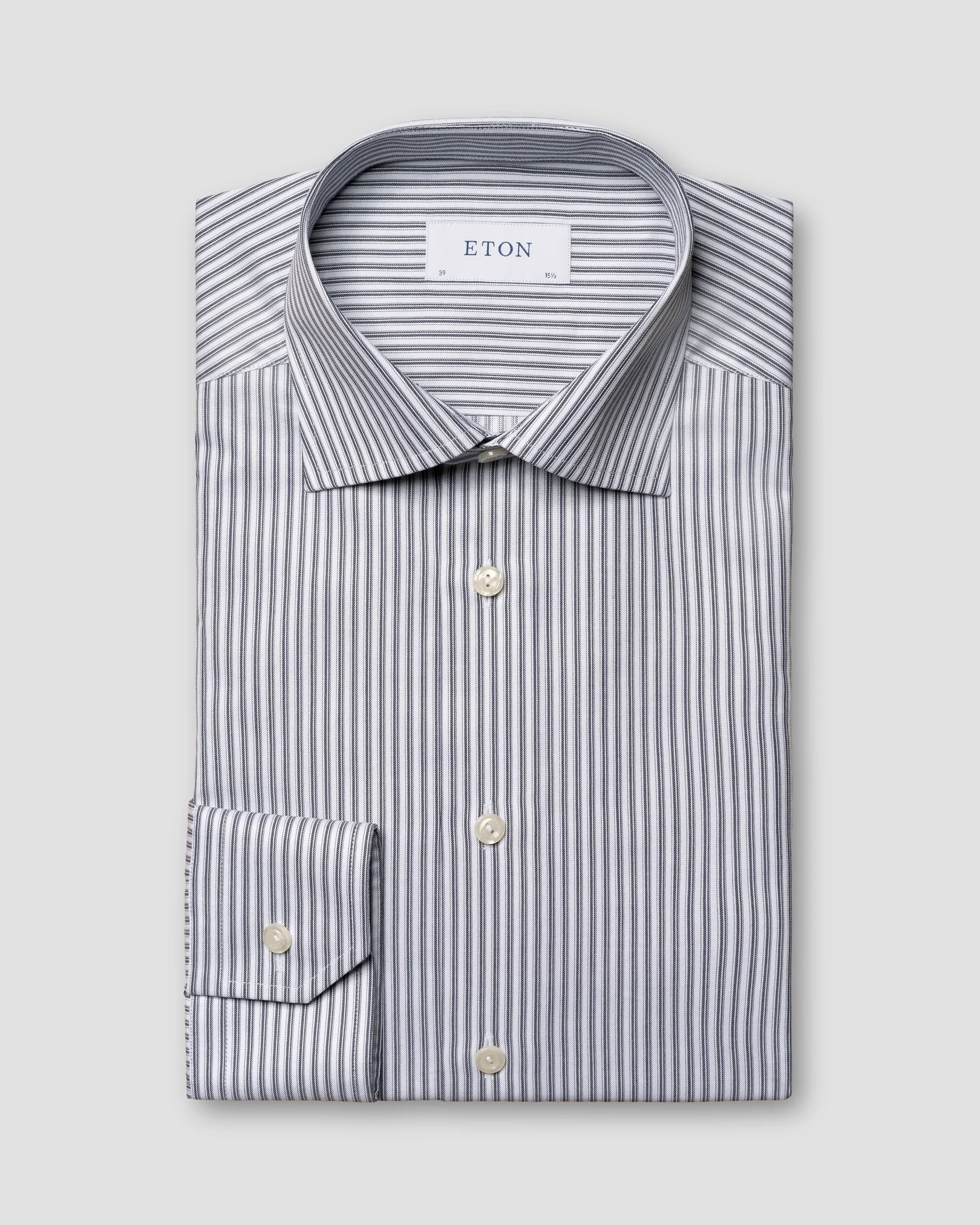 Eton - striped dark blue signature twill
