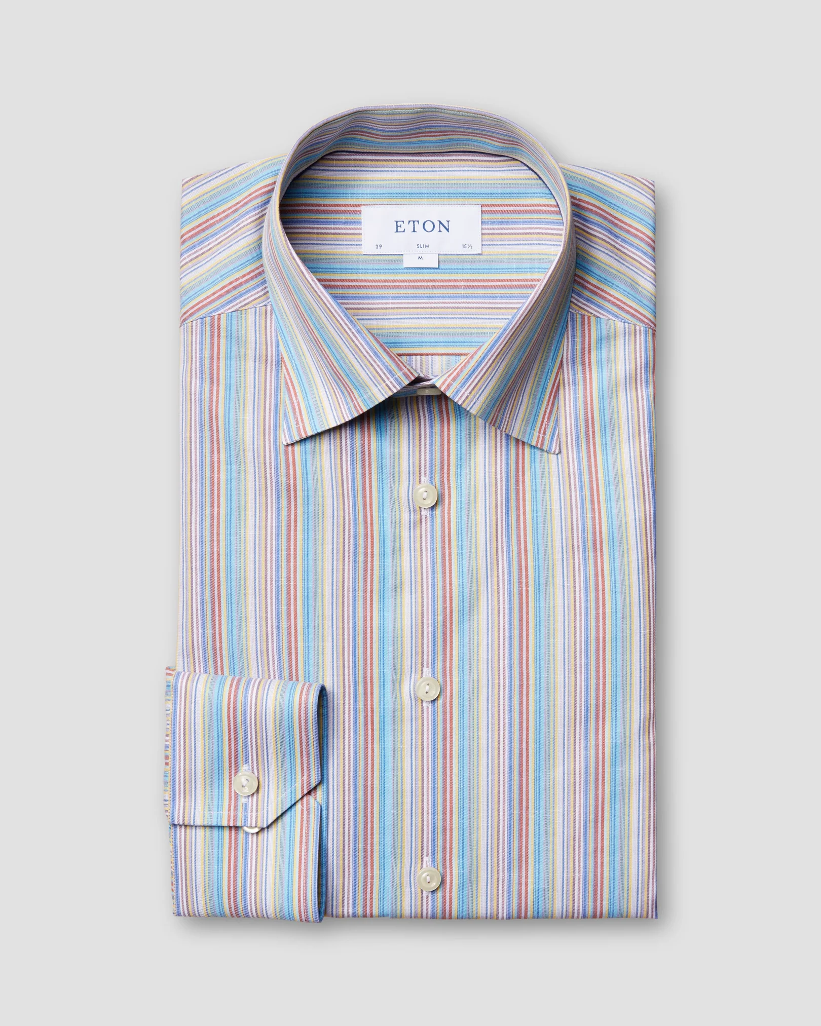 Eton - multistripe cotton linen shirt