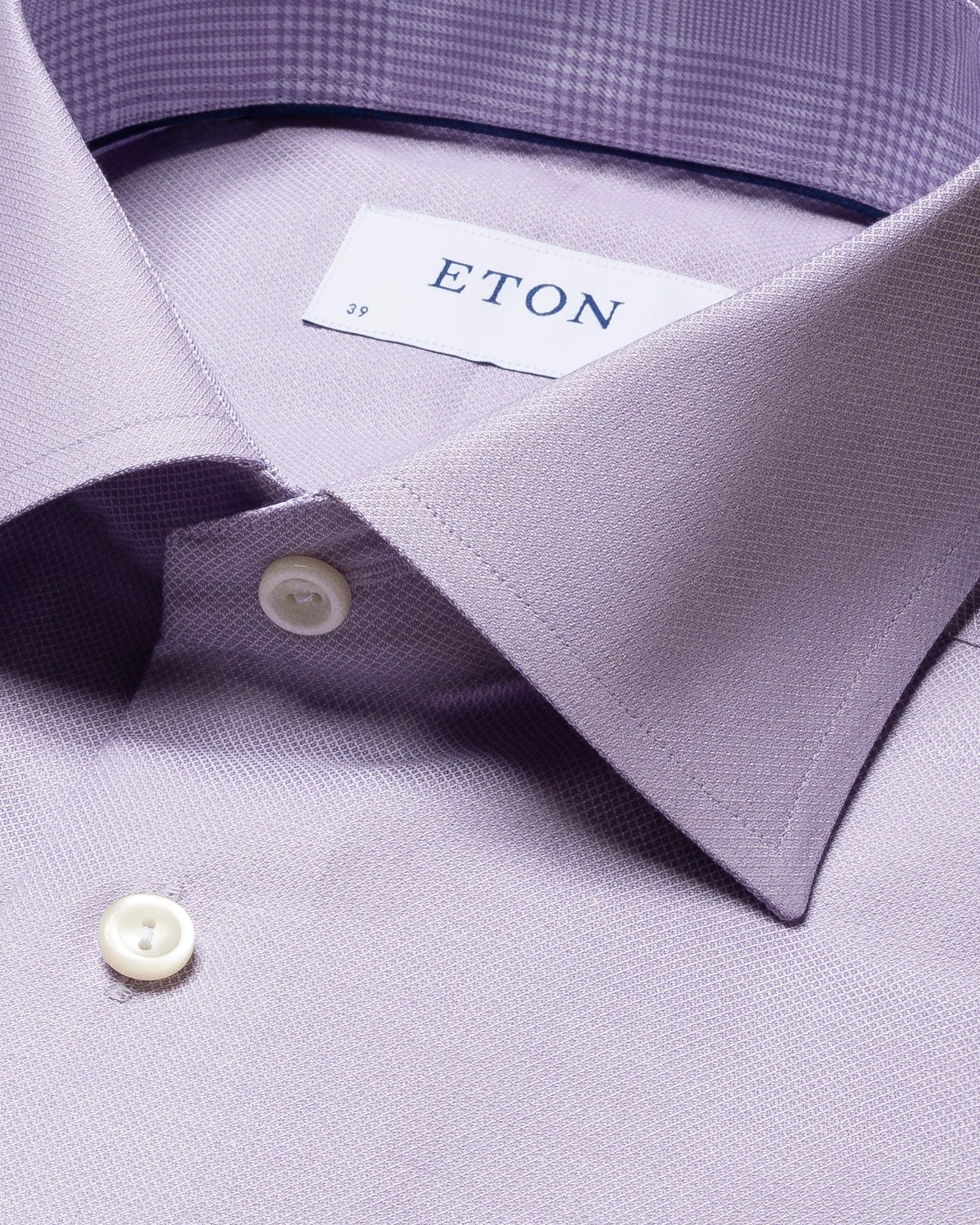 Eton - purple cotton lyocell stretch shirt