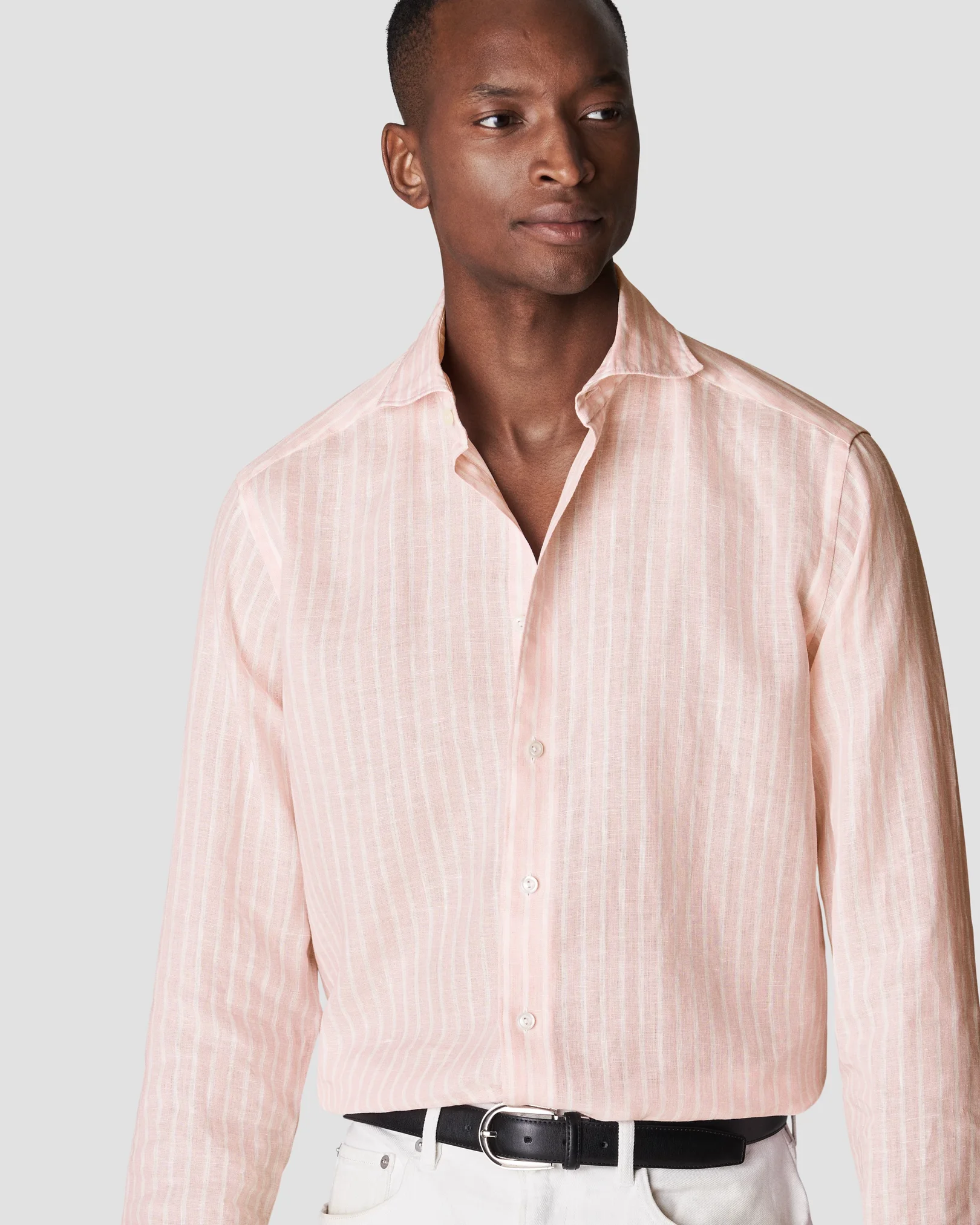 Eton - pink striped linen shirt