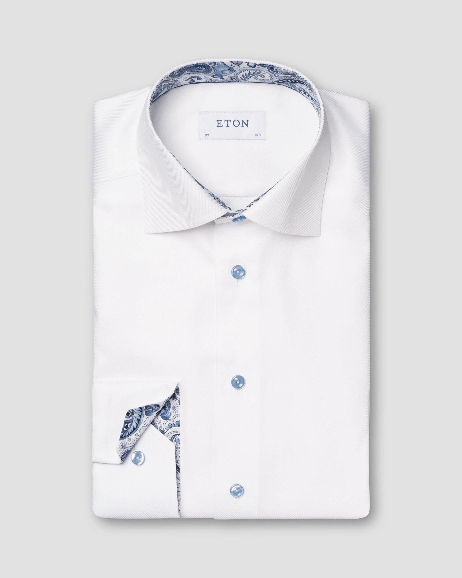 Eton - Geometric Effect Textured Twill Shirt