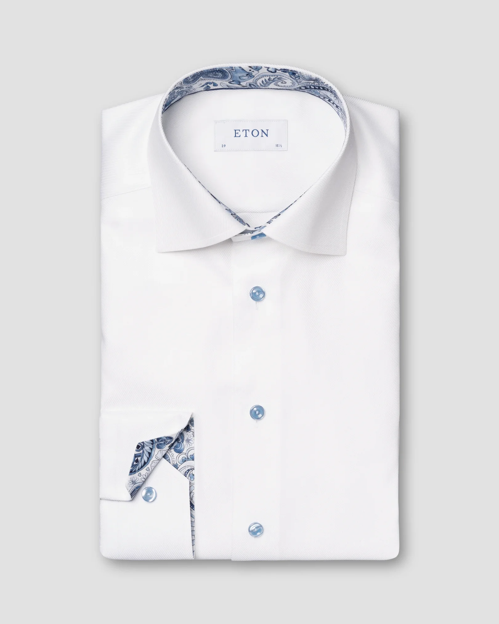 Eton - Geometrische Effektstruktur Twill-Hemd