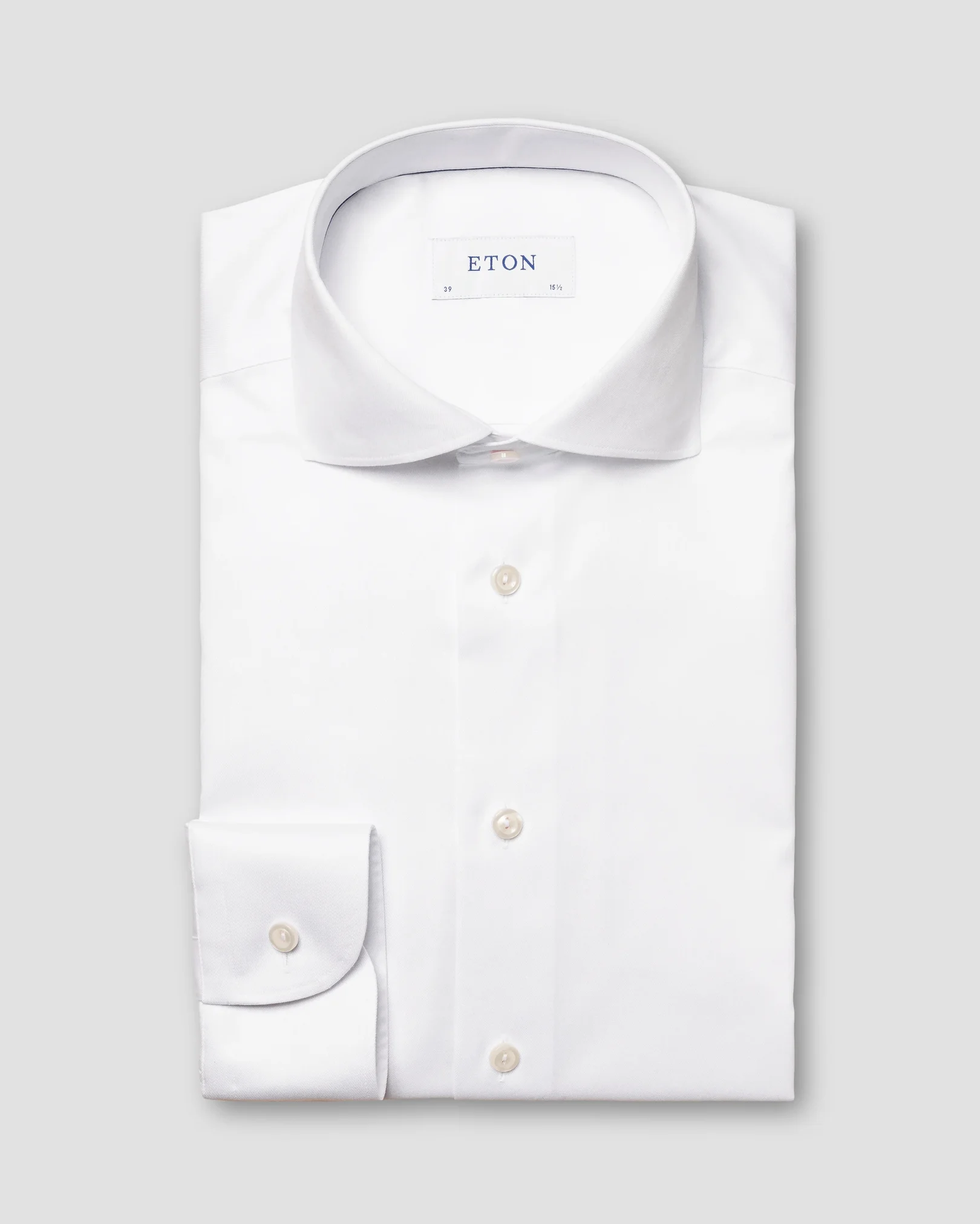 Eton - Weißes Signature-Twill-Hemd mit weit gespreiztem Kragen