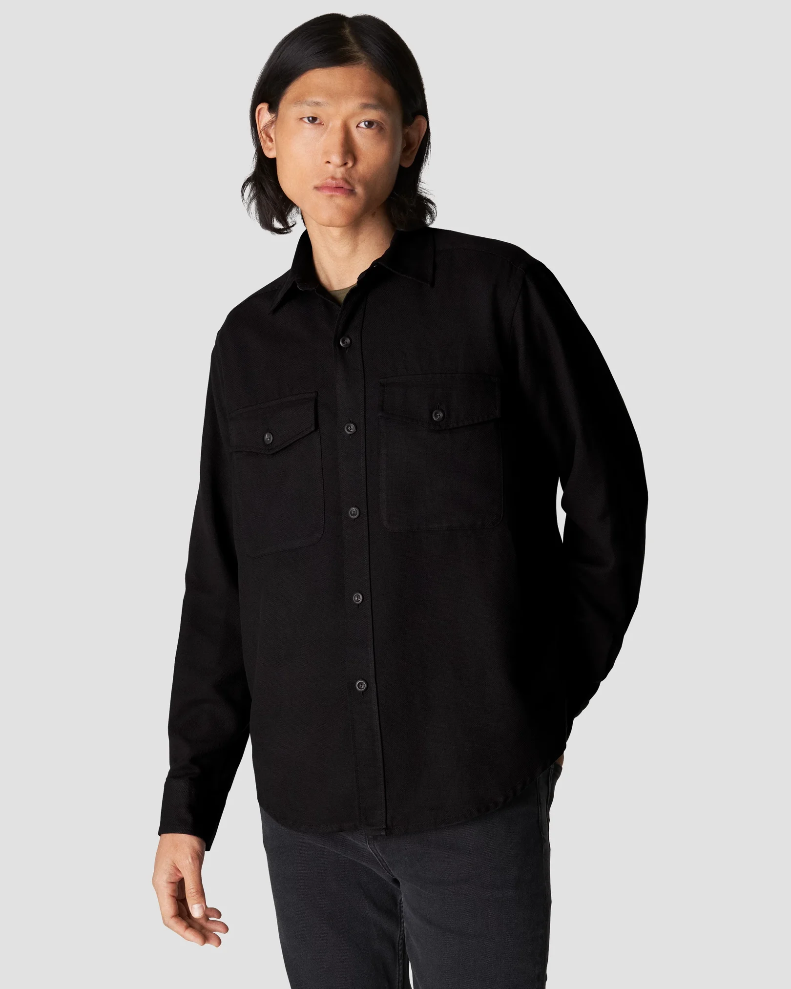 Eton - black heavy dobby