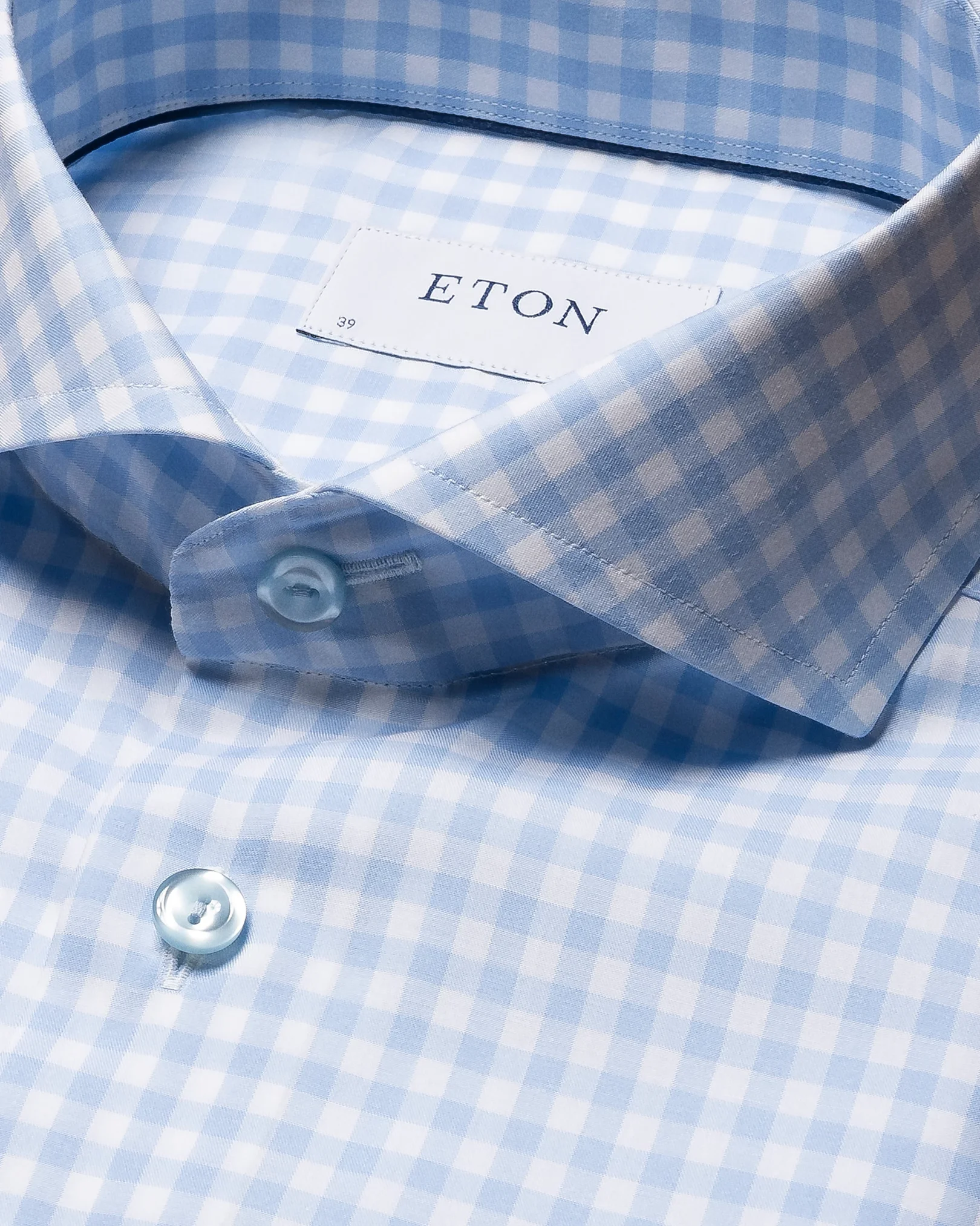 Eton - light blue fine twill extreme cutaway