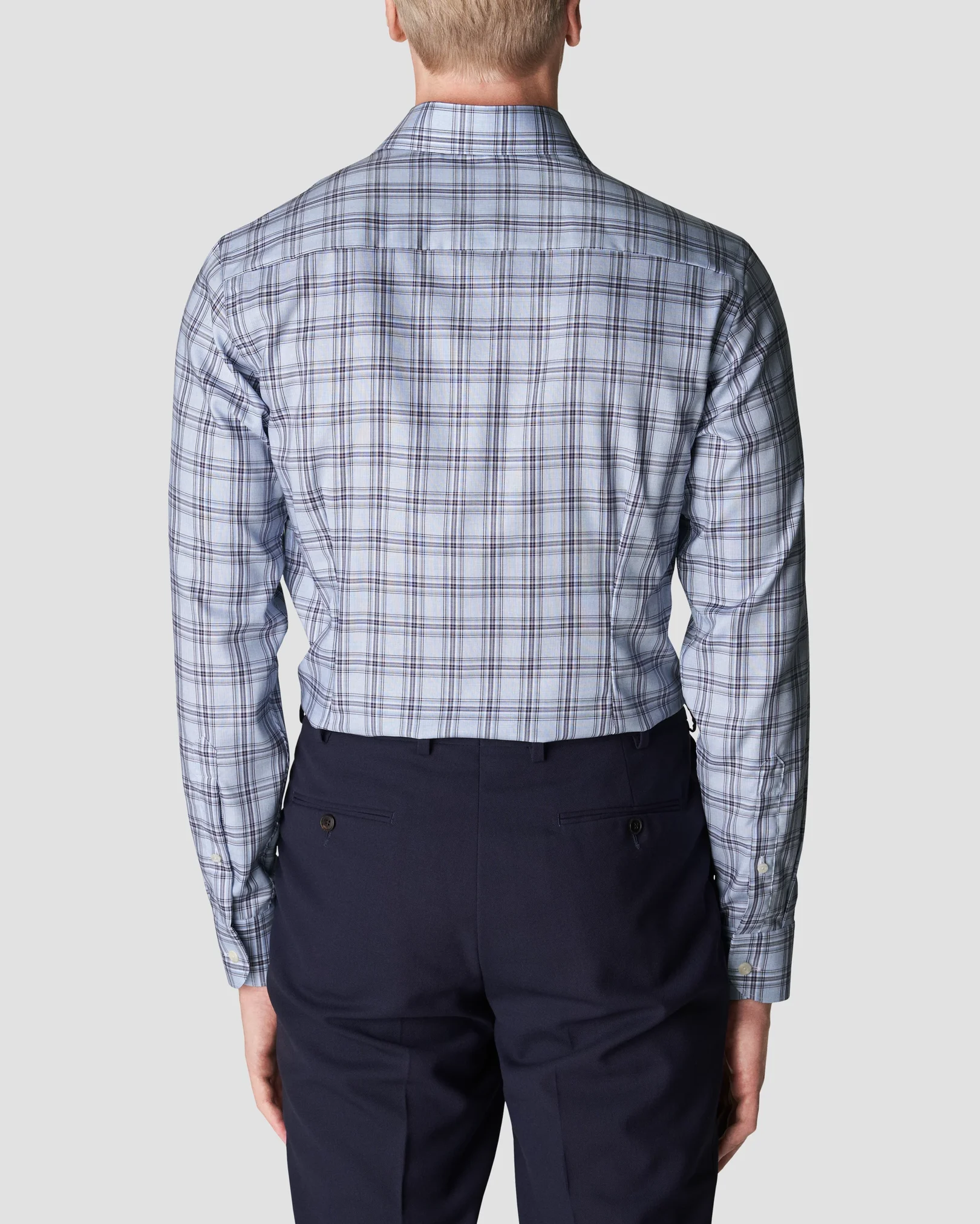 Eton - mid blue oxford wide spread