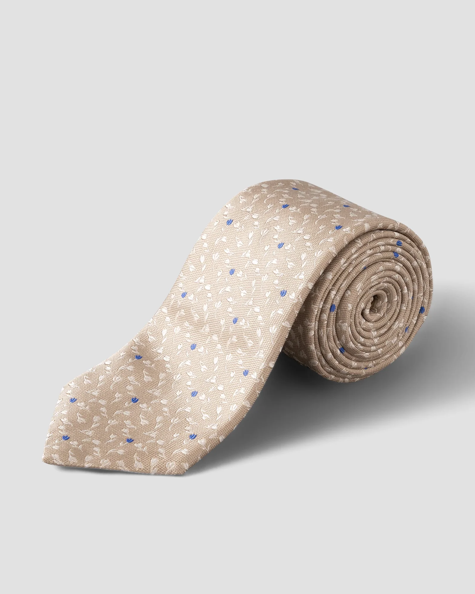 Eton - beige floral woven silk tie