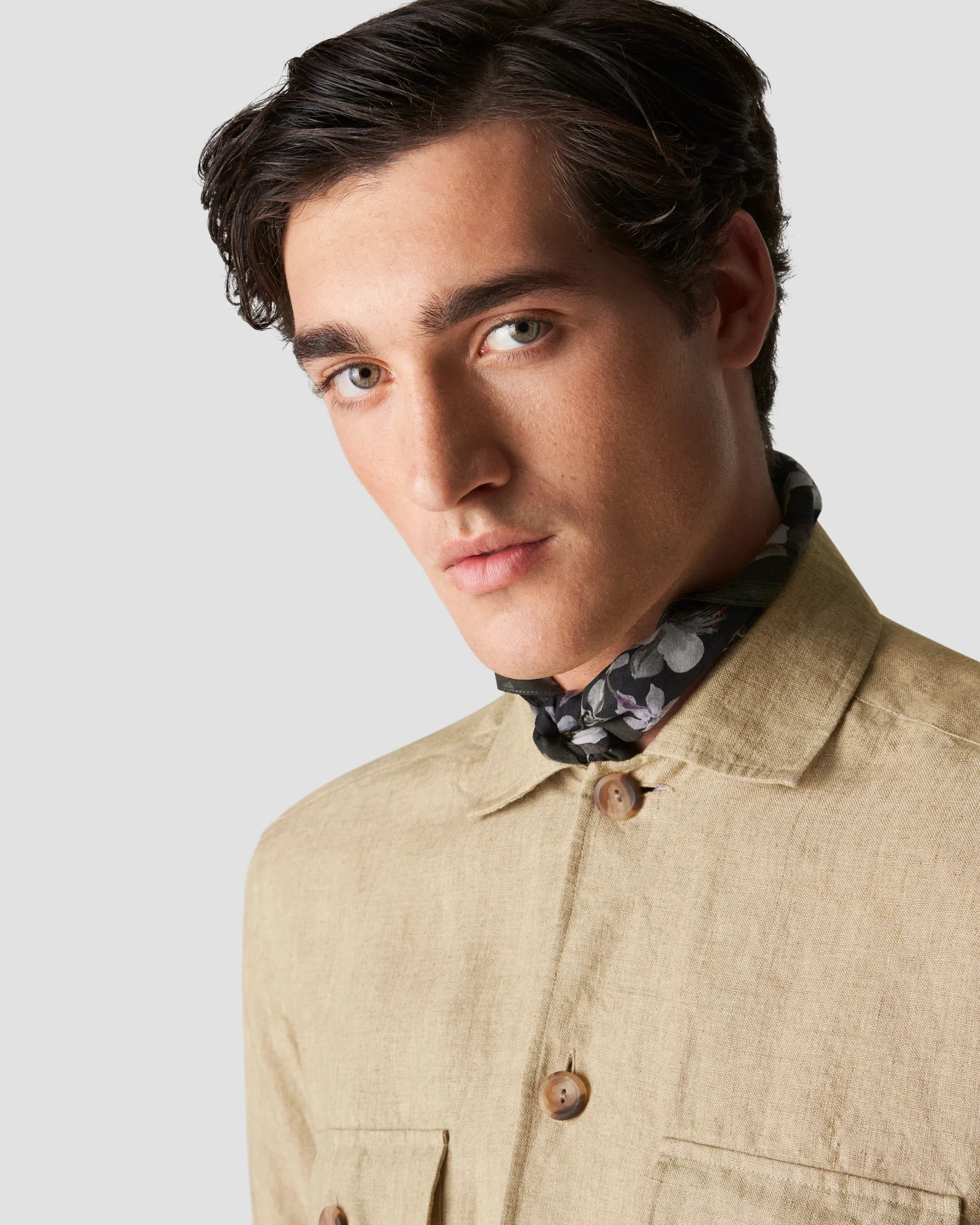 Eton - beige linen overshirt