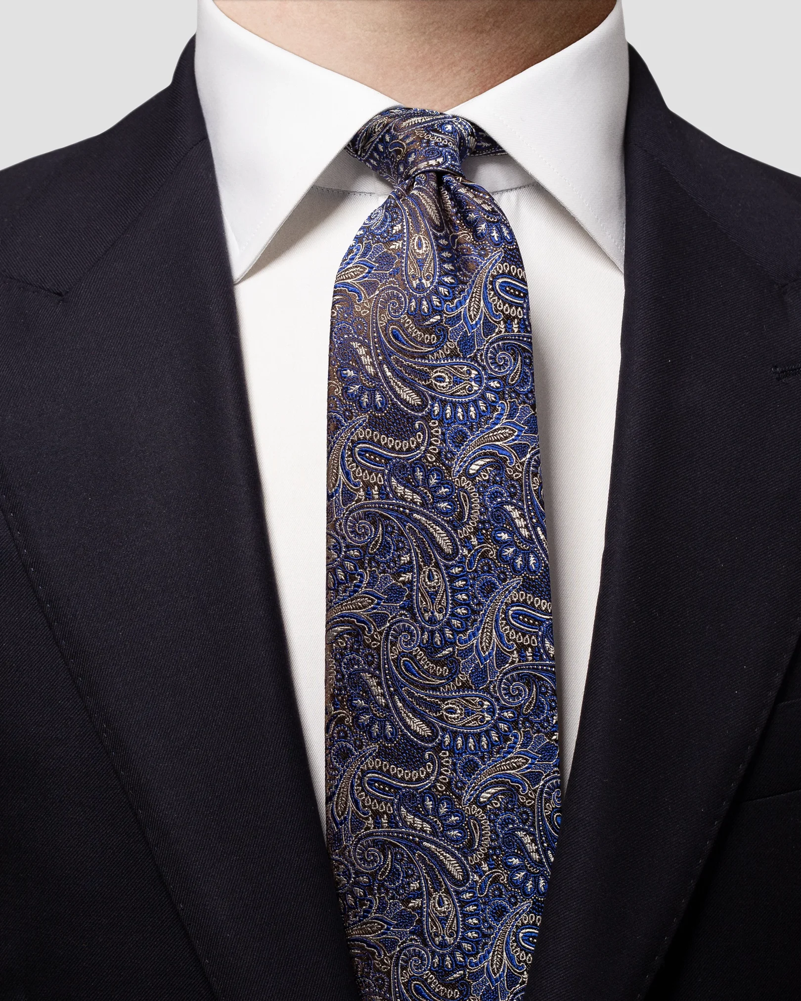 Eton - blue on blue tones paisley tie