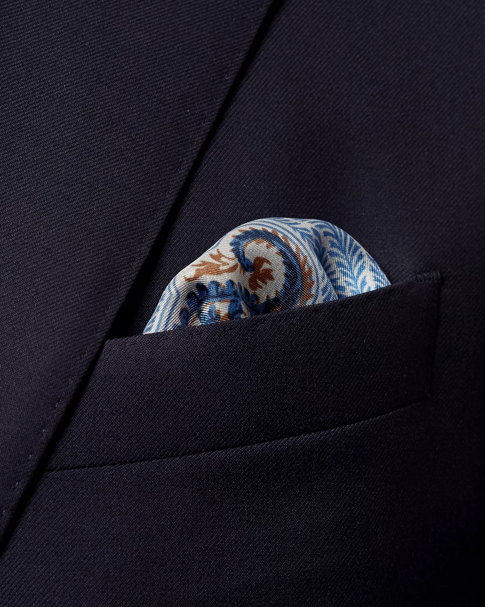 Eton - blue bold paisley pocket square