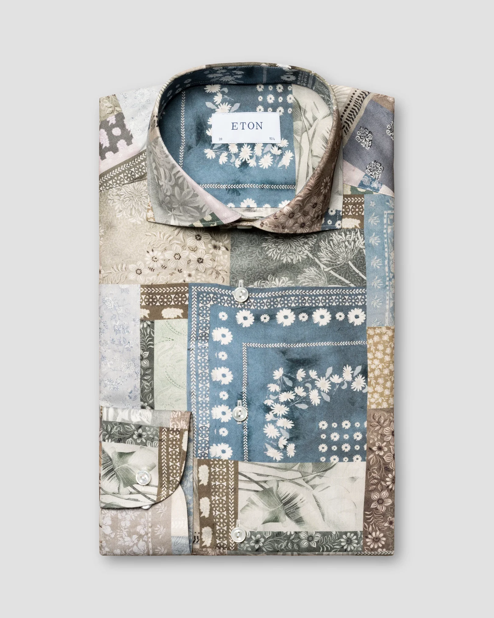 Eton - light green cotton lyocell shirt