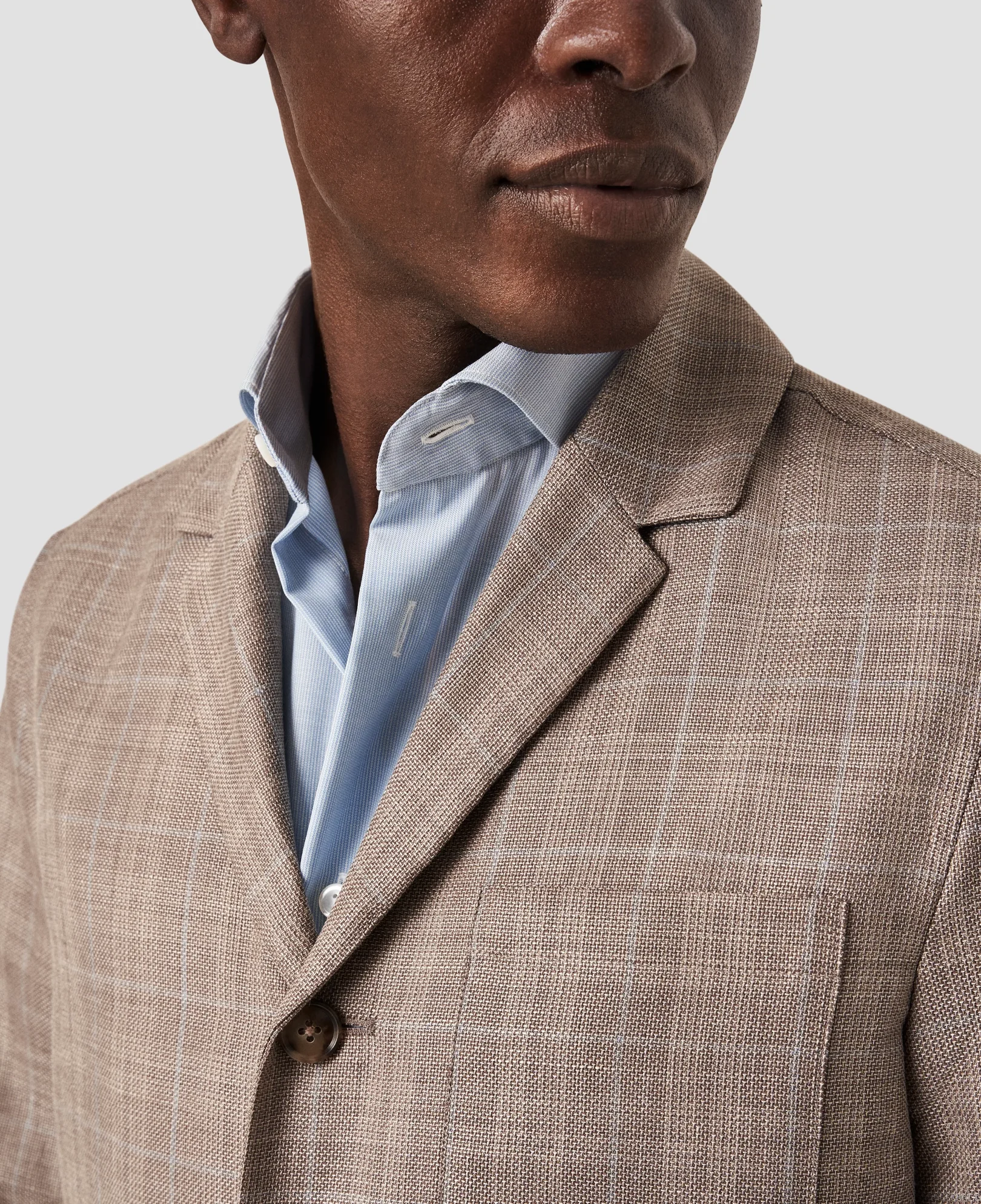 Eton - beige wool linen overshirt