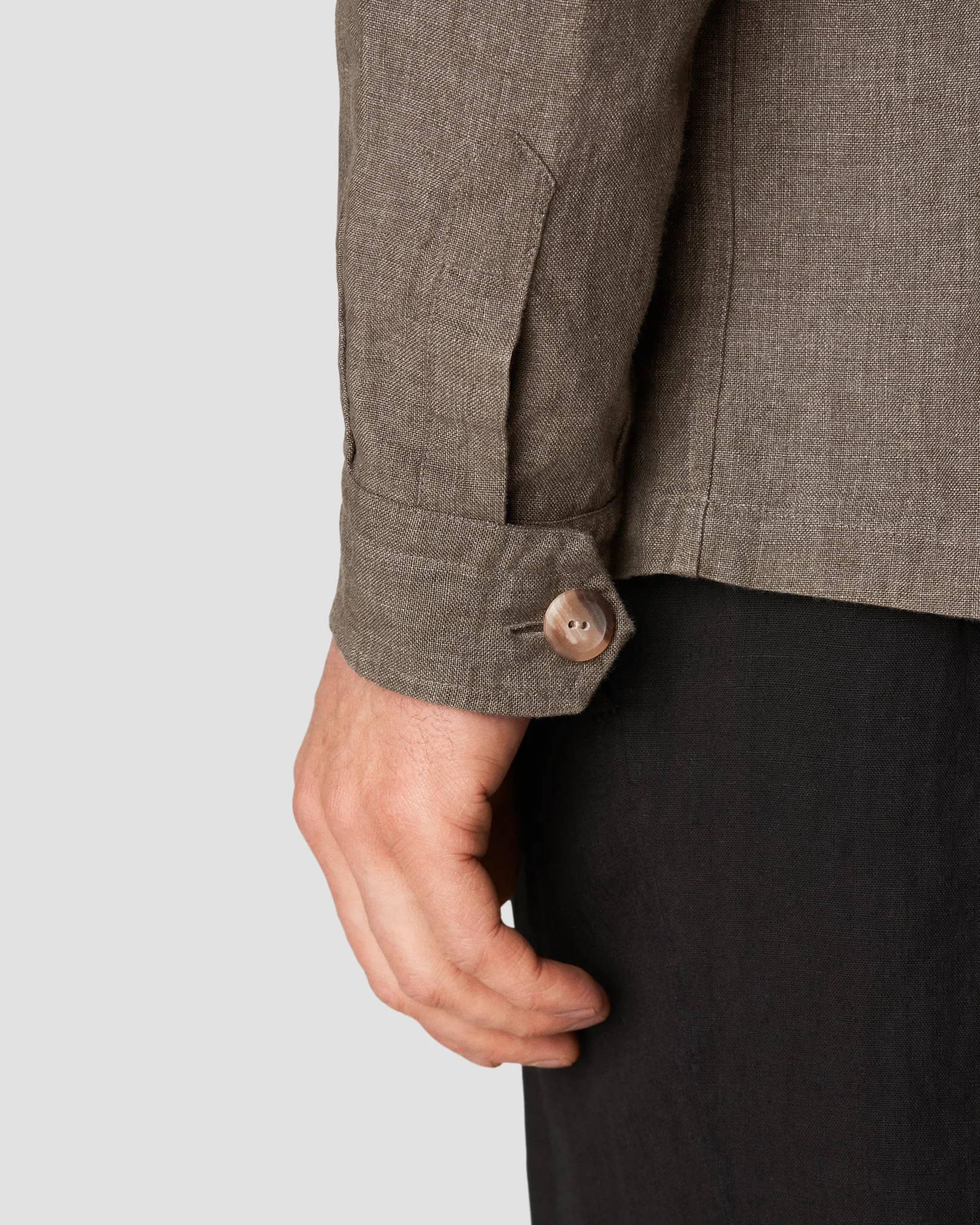 Eton - dark green linen overshirt