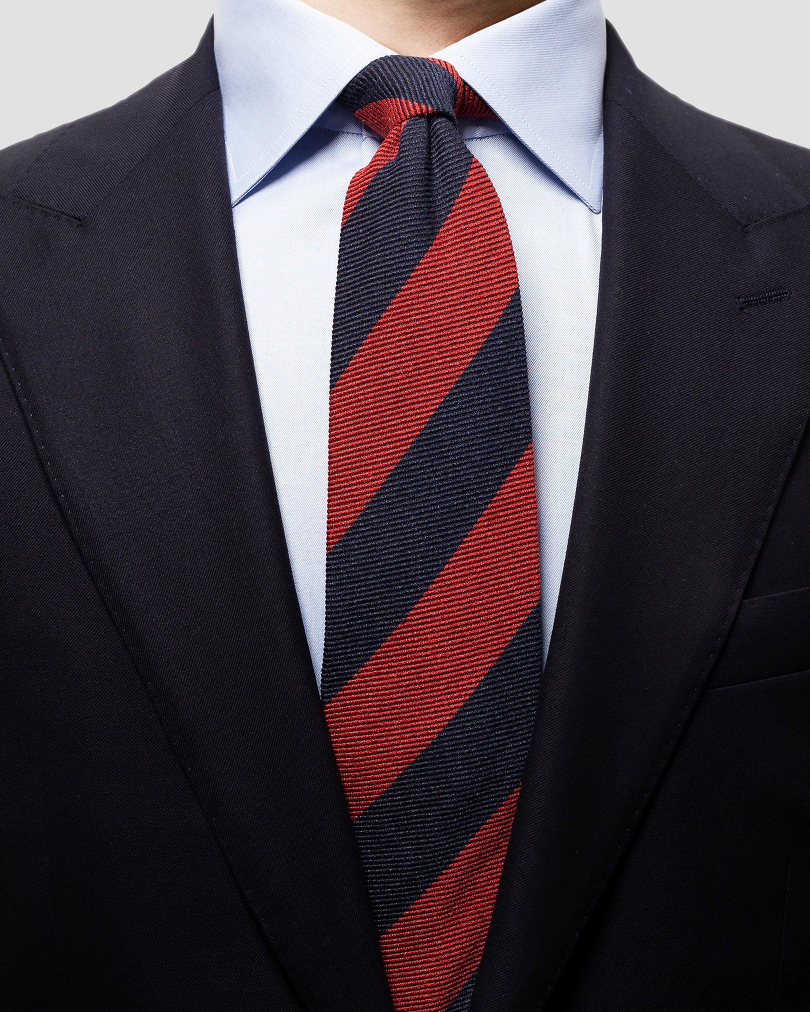 Eton - navy red bold striped tie