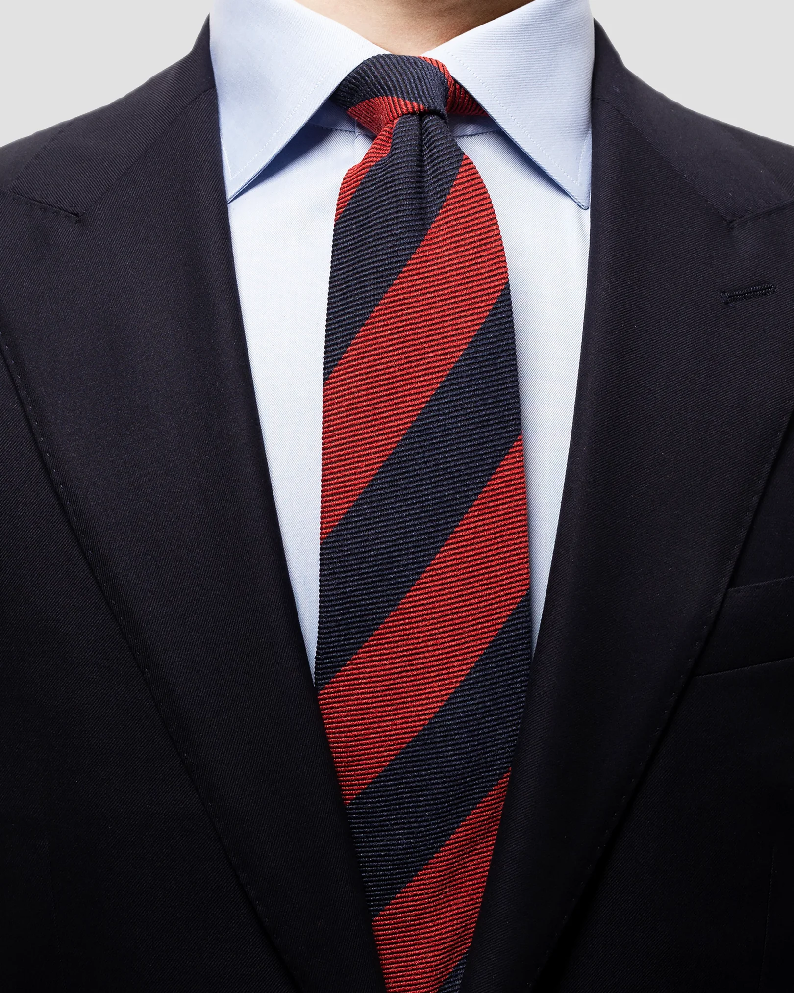 Eton - navy red bold striped tie