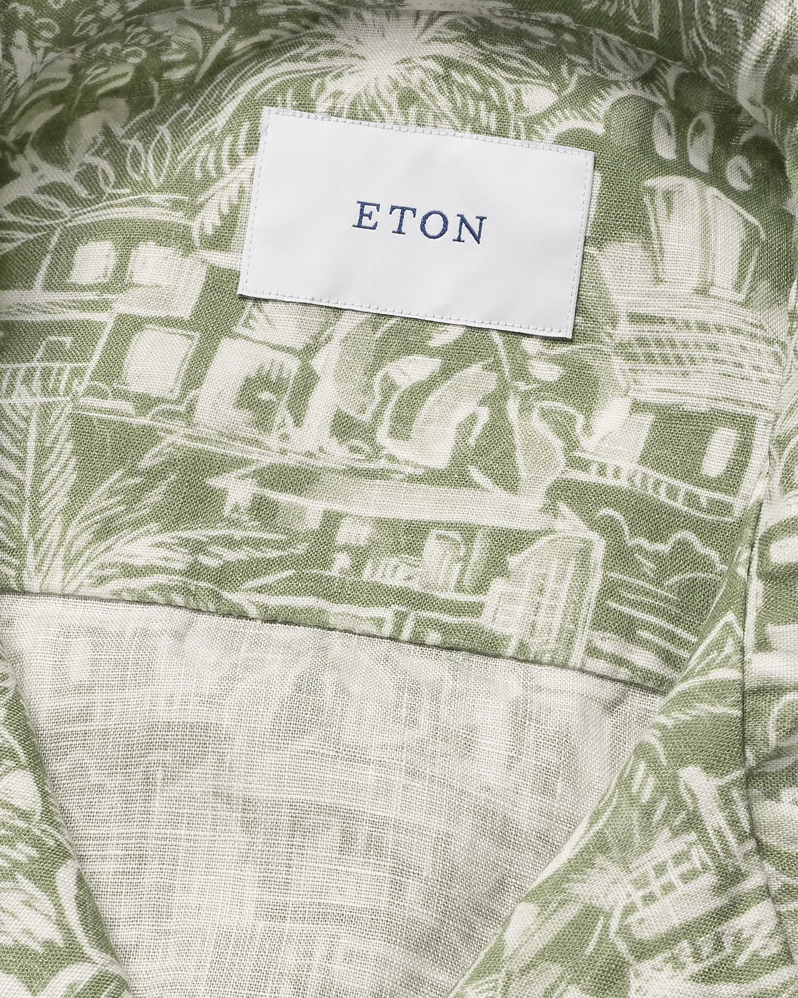 Eton - dark green gaudi garden print resort shirt