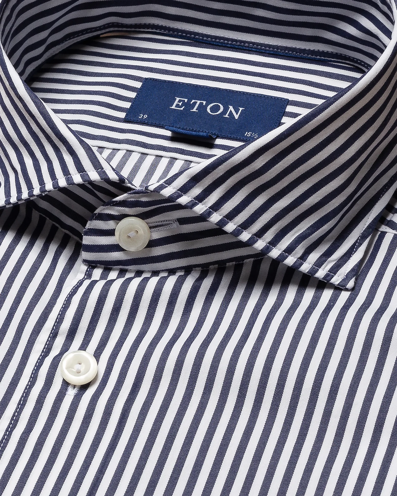 Eton - black twill cotton tencel blend